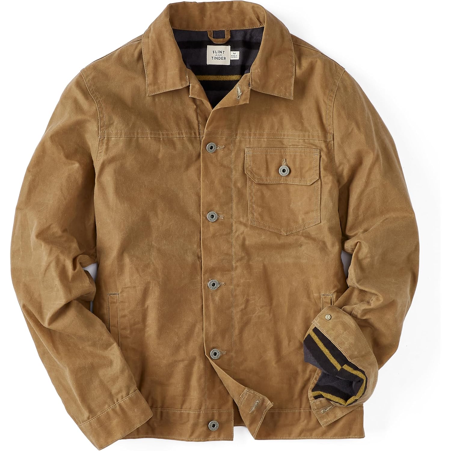 Huckberry Flint and Tinder Heren Flannel-gevoerd Waxed Trucker