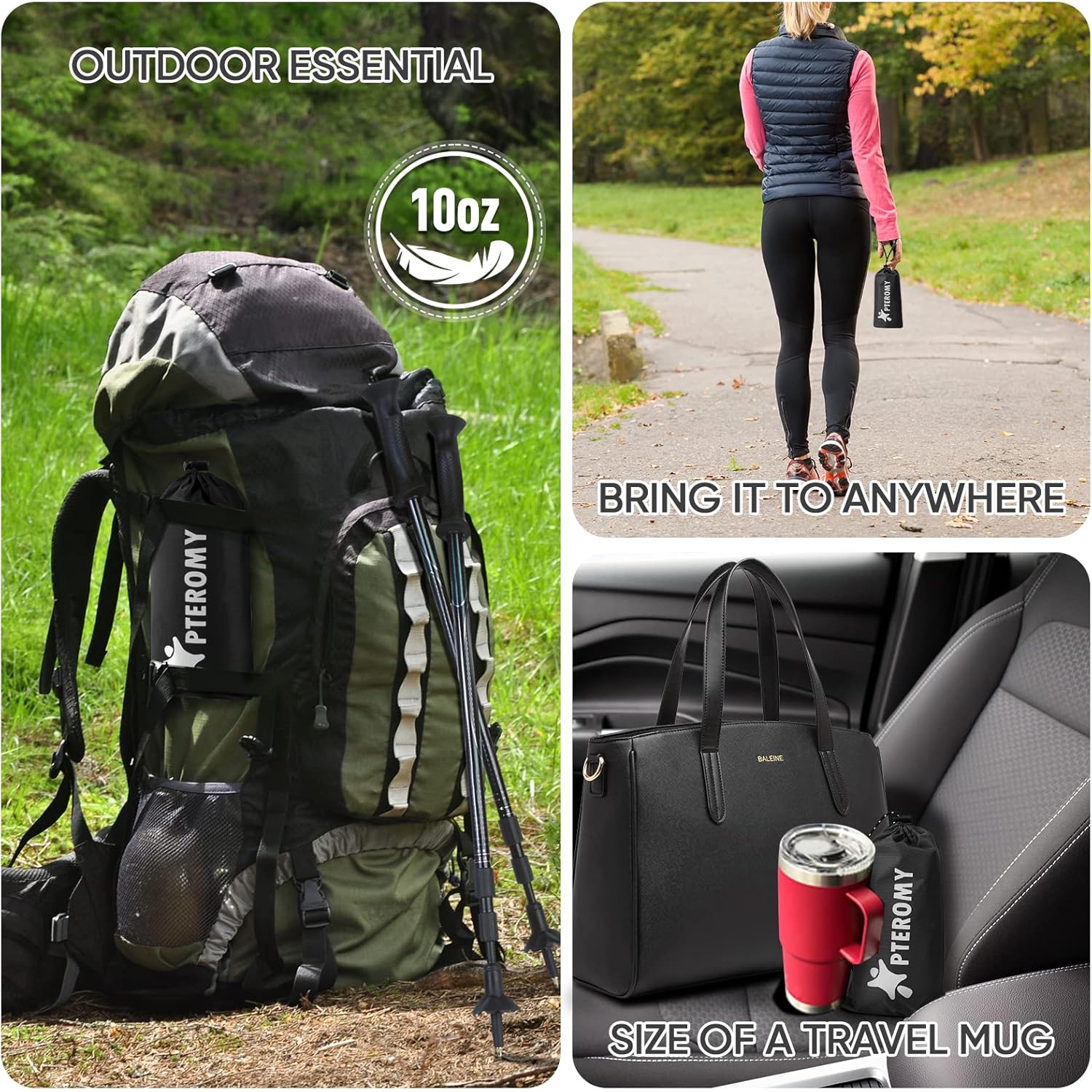 PTEROMY capuchon regen Poncho for Adult with Pocket, - Image 3