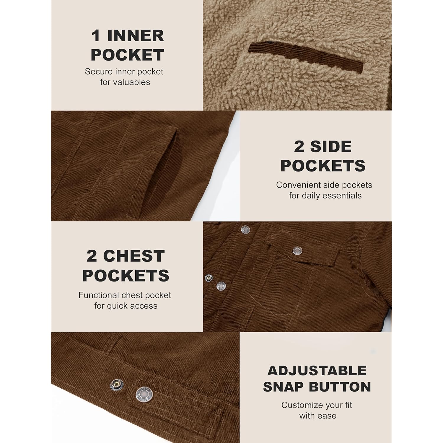 MAGCOMSEN Heren Corduroy jas Winter Sherpa gevoerd Warm - Image 6