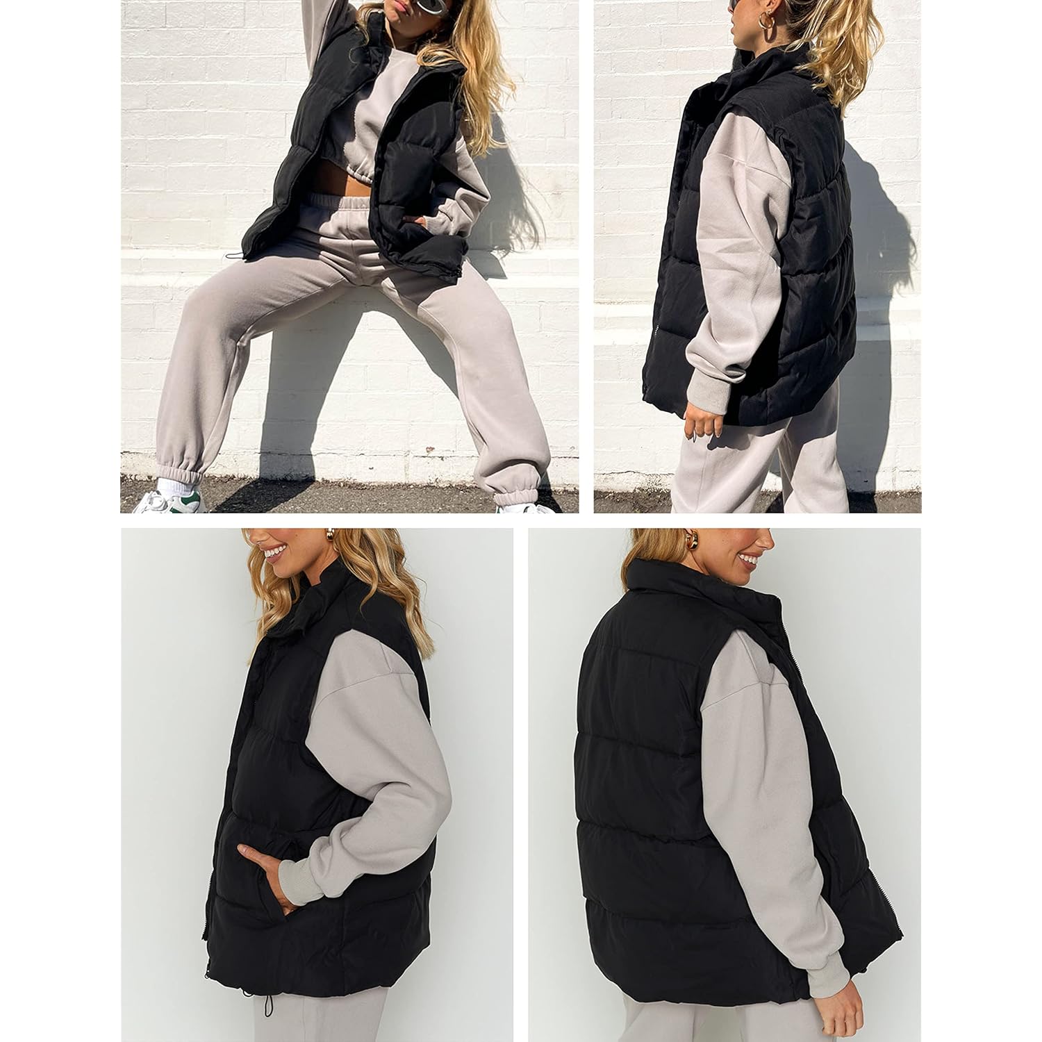 Athlisan Dames rits Up puffer bodywarmer Stand Collar - Image 3