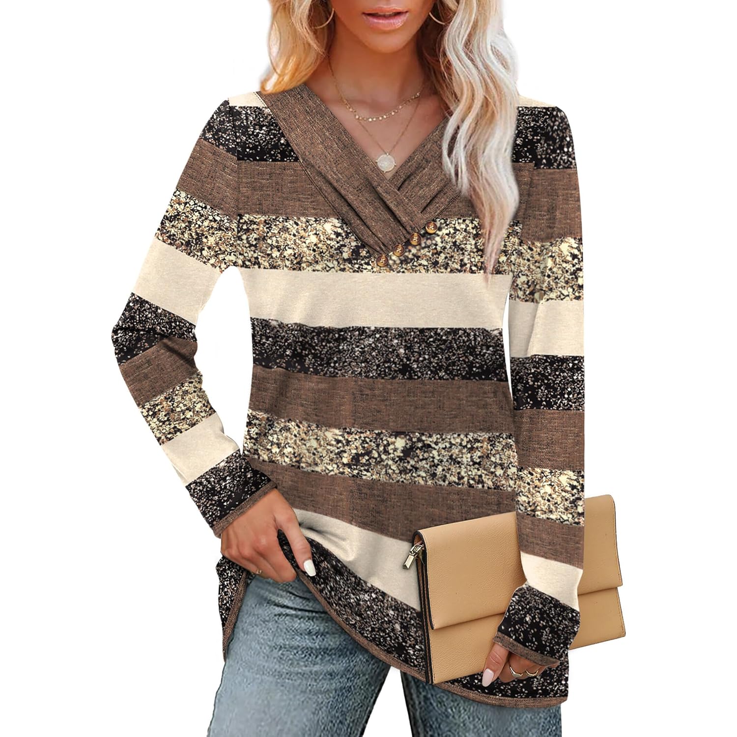 WIHOLL lange mouw shirt for Dames Fall Outfits - Image 2