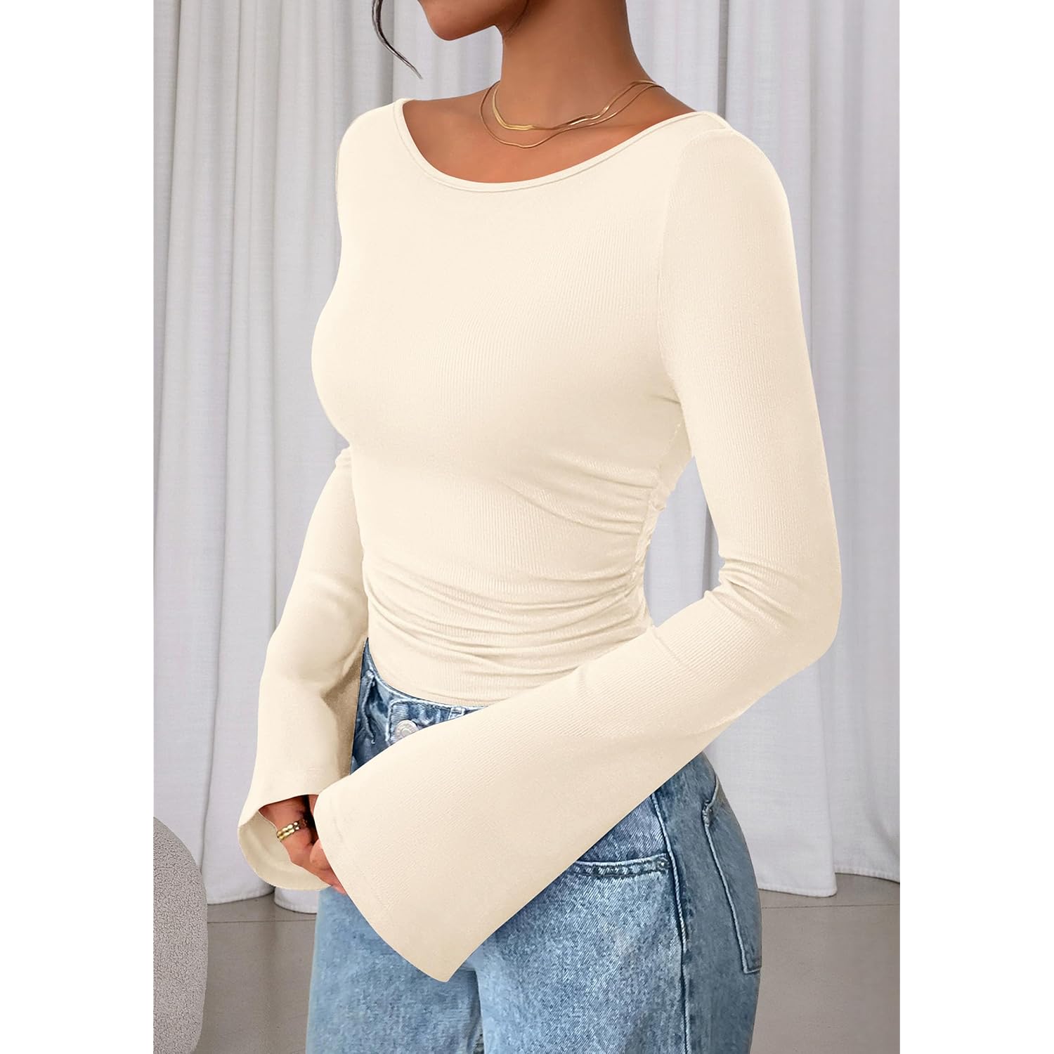 PRETTYGARDEN Dames lange mouw shirt 2025 Fall Crop - Image 3