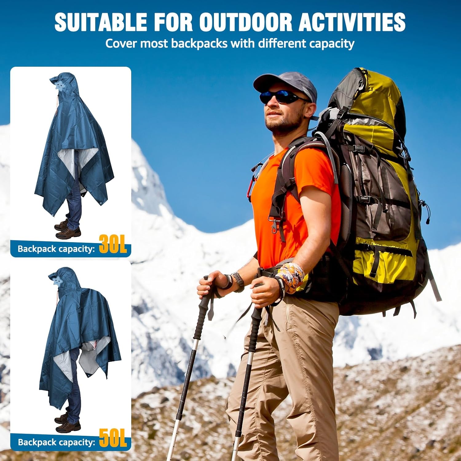 ANYOO capuchon regen Poncho for Adults waterdicht lichtgewicht - Image 7