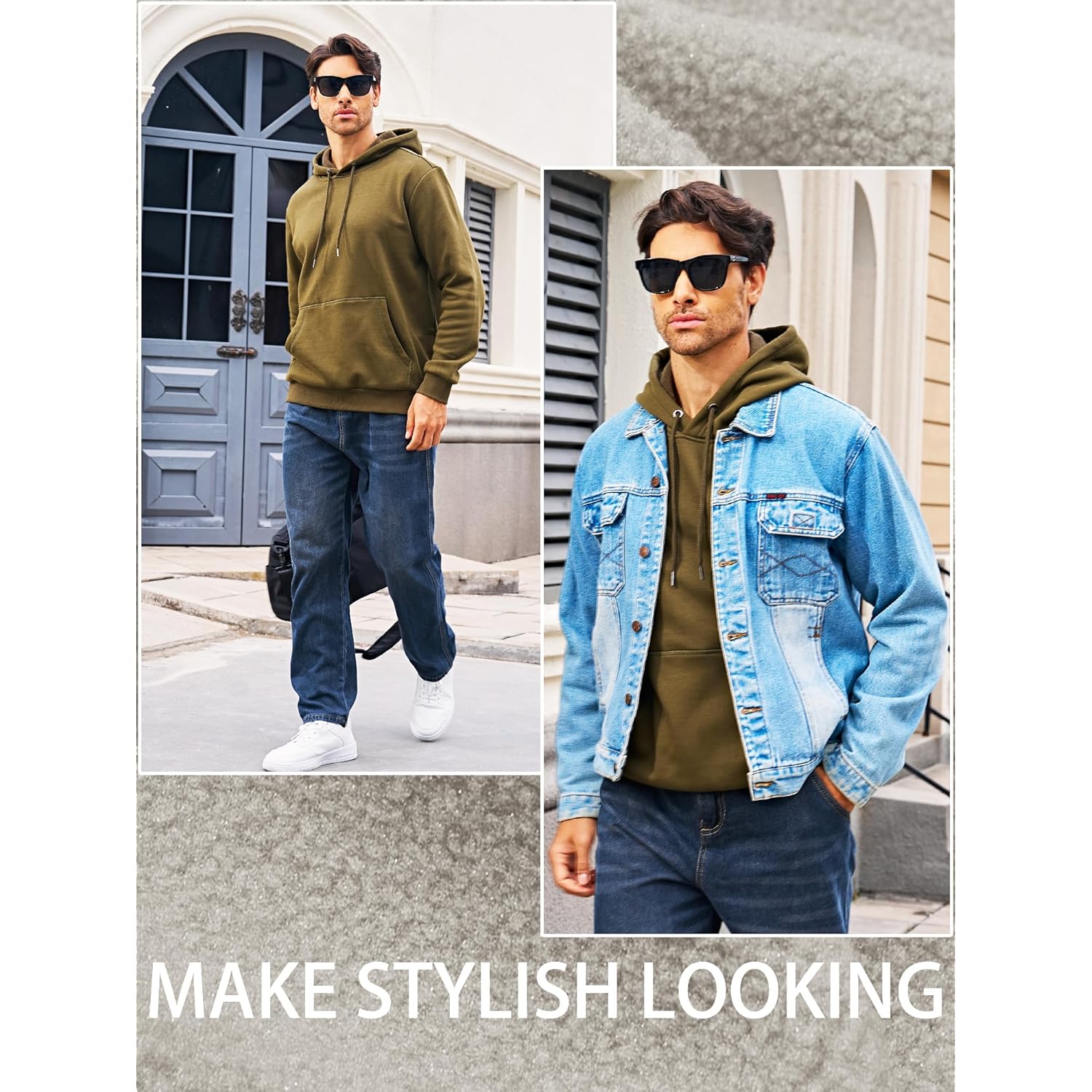 Heren hoodie Hoodies fleece Lined sweatshirt Casual Athletic Workout pullover With Kangaroo - Image 5