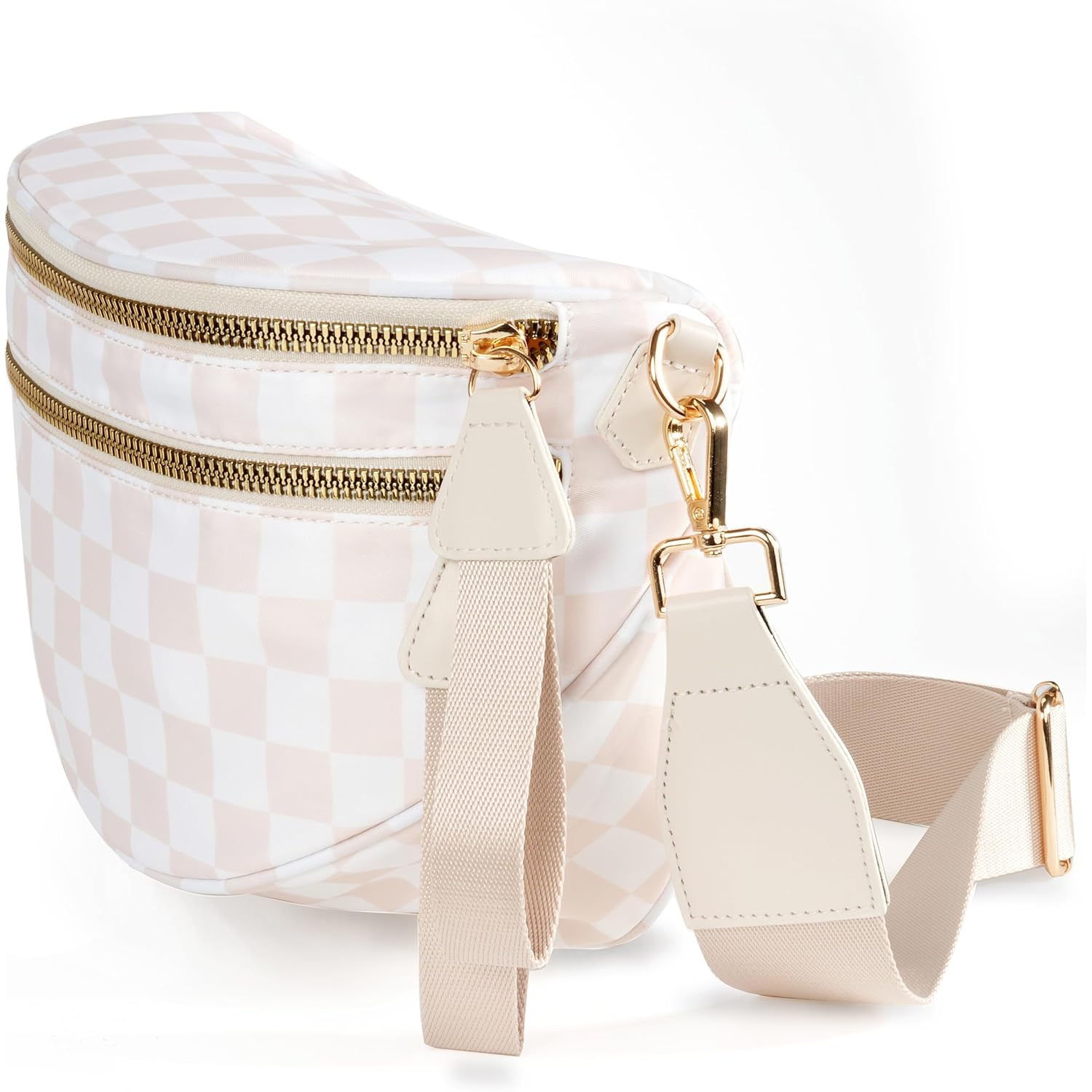 Spacious Checkered nylon crossbody Bag Bum Bag Checkered - Image 5