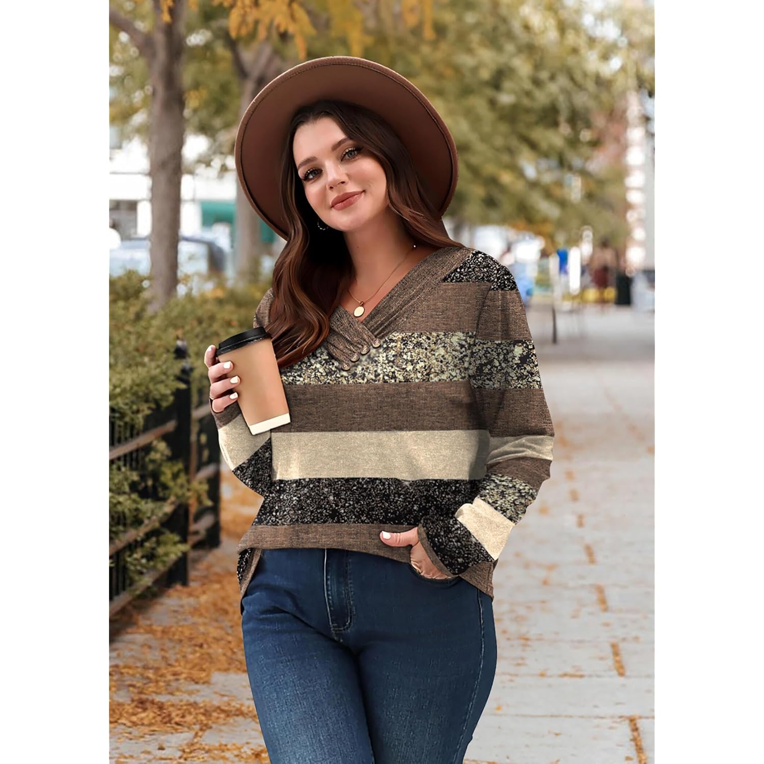 WIHOLL lange mouw shirt for Dames Fall Outfits - Image 4