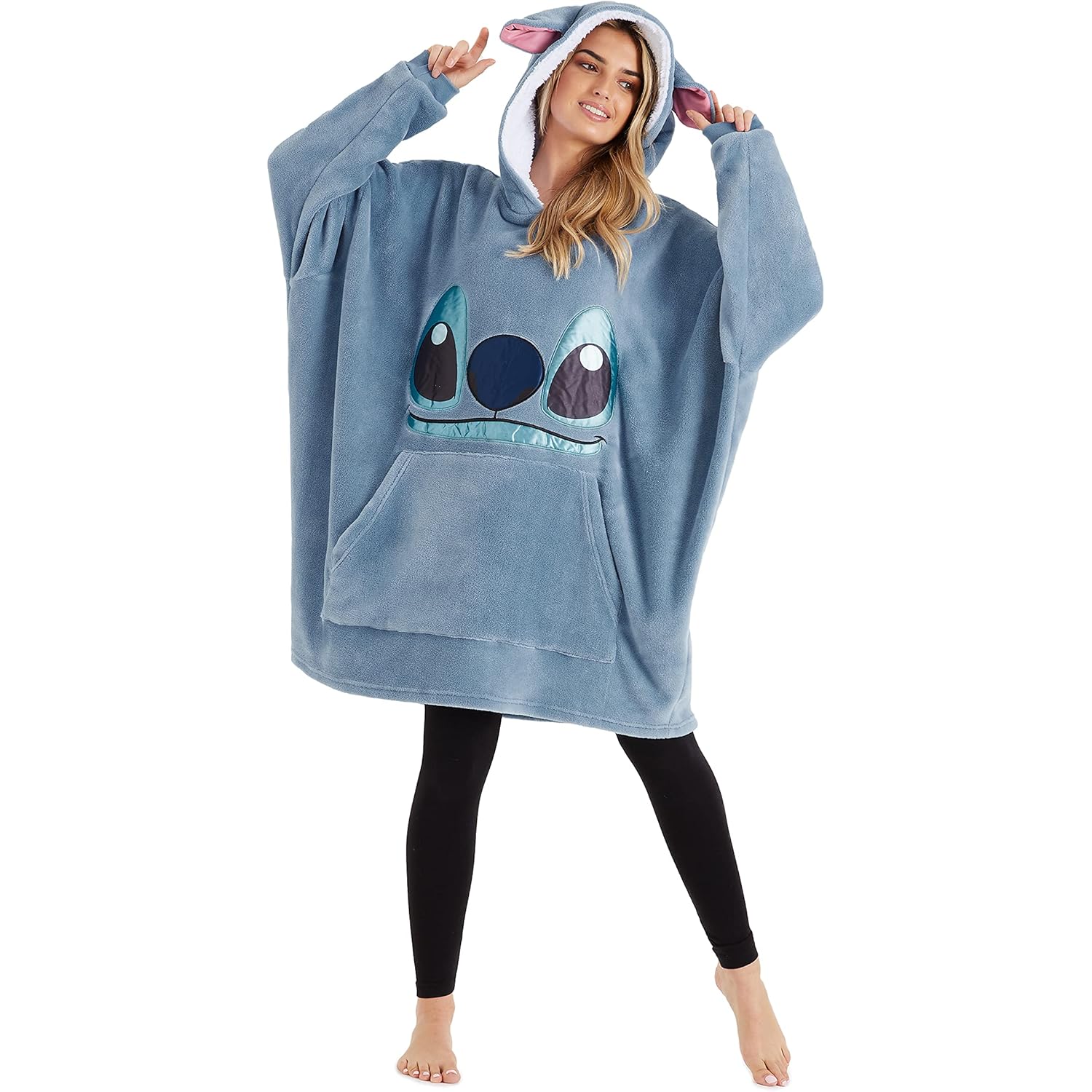 Disney Stitch Blanket hoodie for Dames Warm fleece