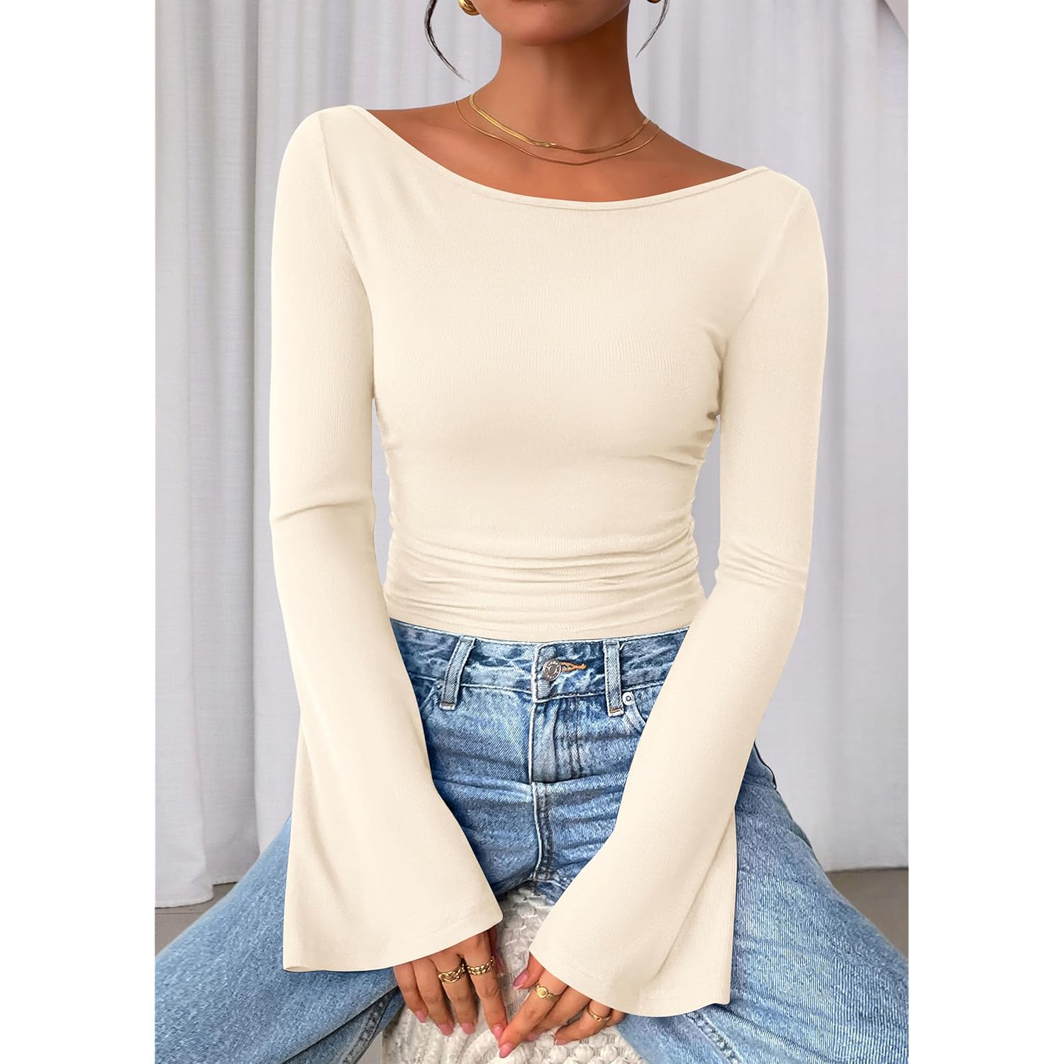 PRETTYGARDEN Dames lange mouw shirt 2025 Fall Crop - Image 5