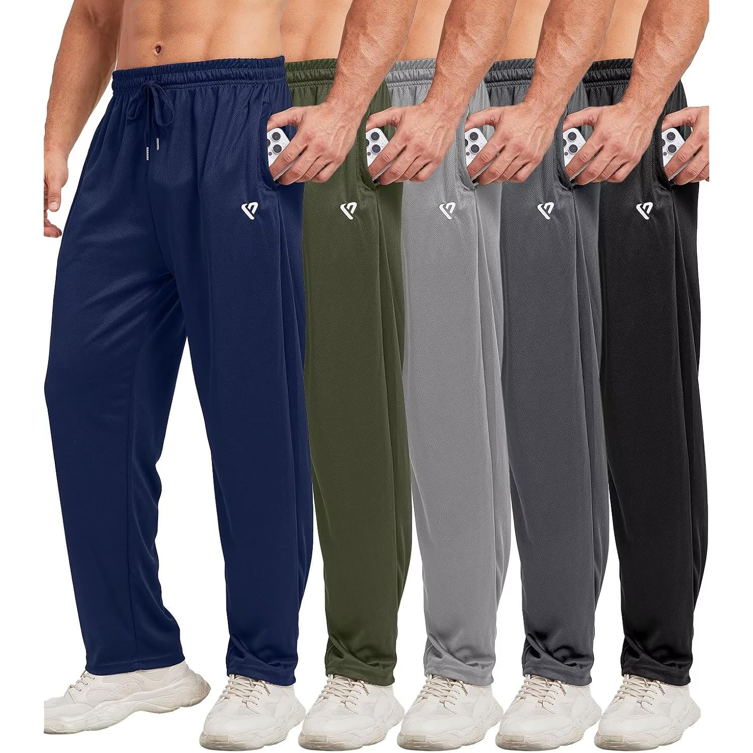 5 Pack Heren sweatpants Open Bottom jogger for
