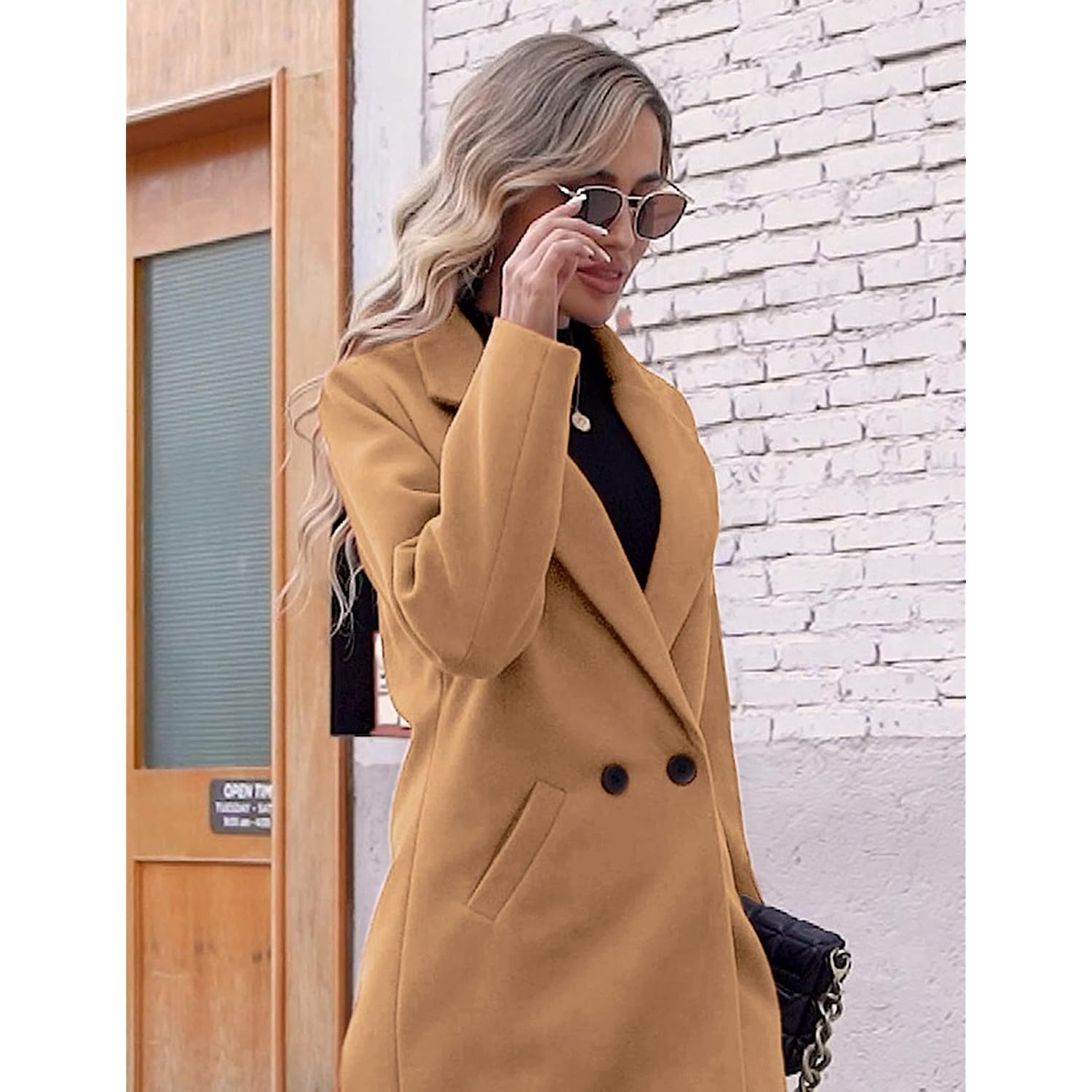 Hooever Dames Winter wol mantel Casual Notch Lapel - Image 6