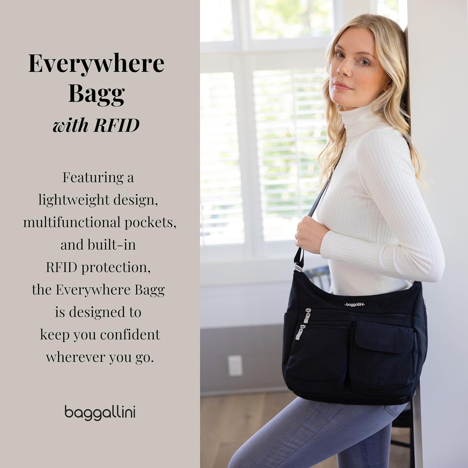 Baggallini Everywhere Bagg crossbody Dames 11x9 Lightweight nylon - Image 2