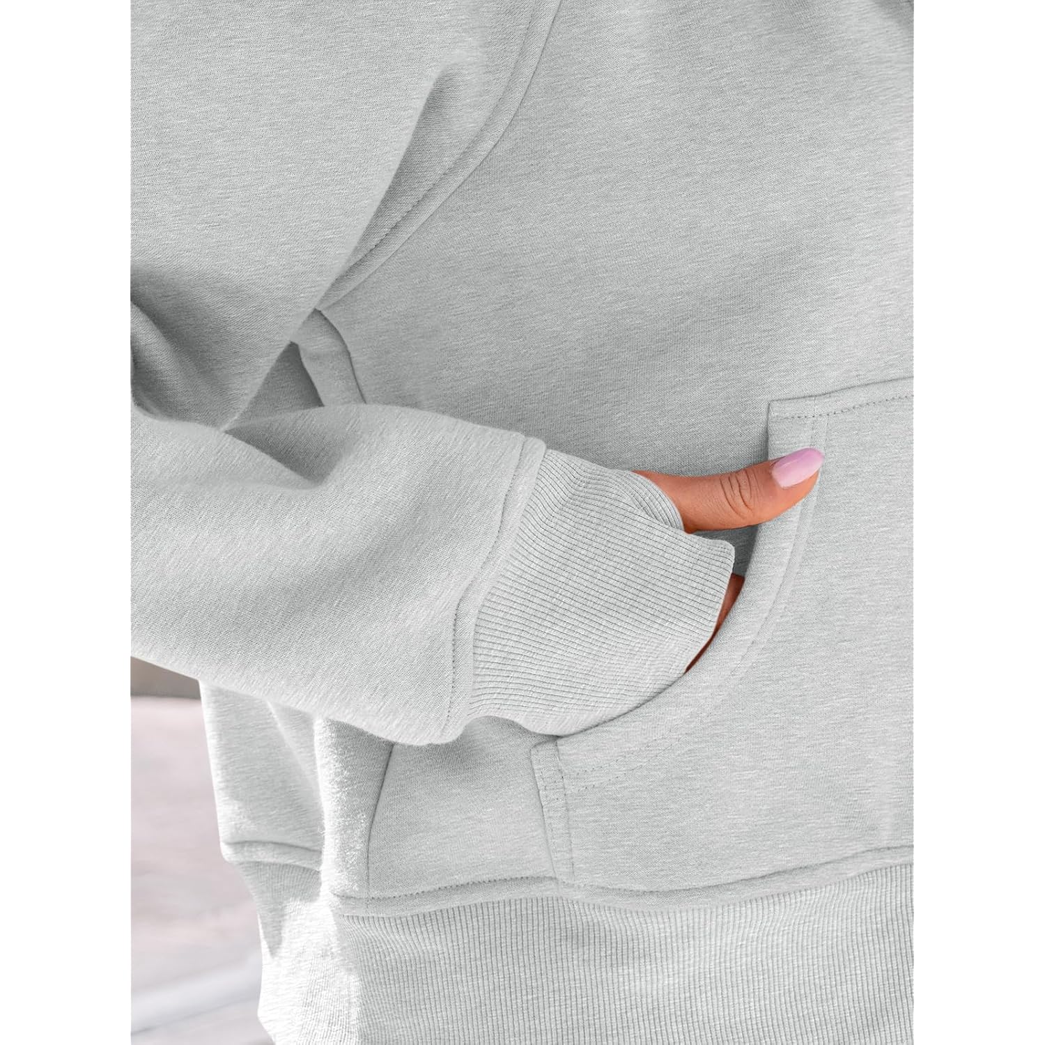 AUTOMET Dames rits hoodie fleece Jackets oversized sweatshirt - Image 5