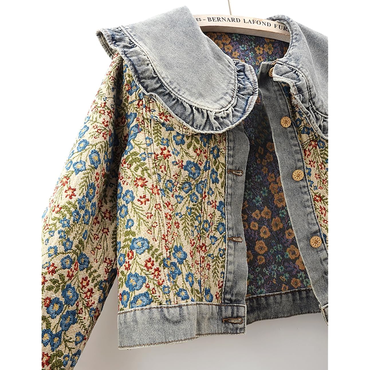 Dames’s Sweet Peter Pan Collar lang Sleeve Jacquard - Image 6