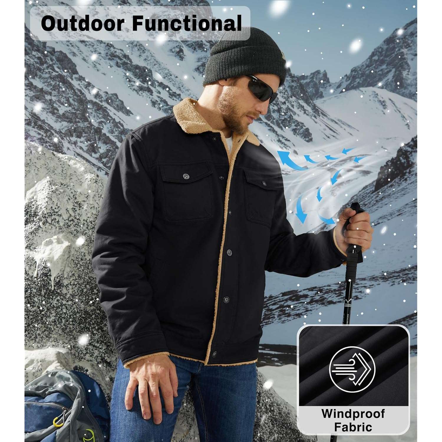 EKLENTSON Heren Winter jas Thick Thermal Cotton Warm - Image 5