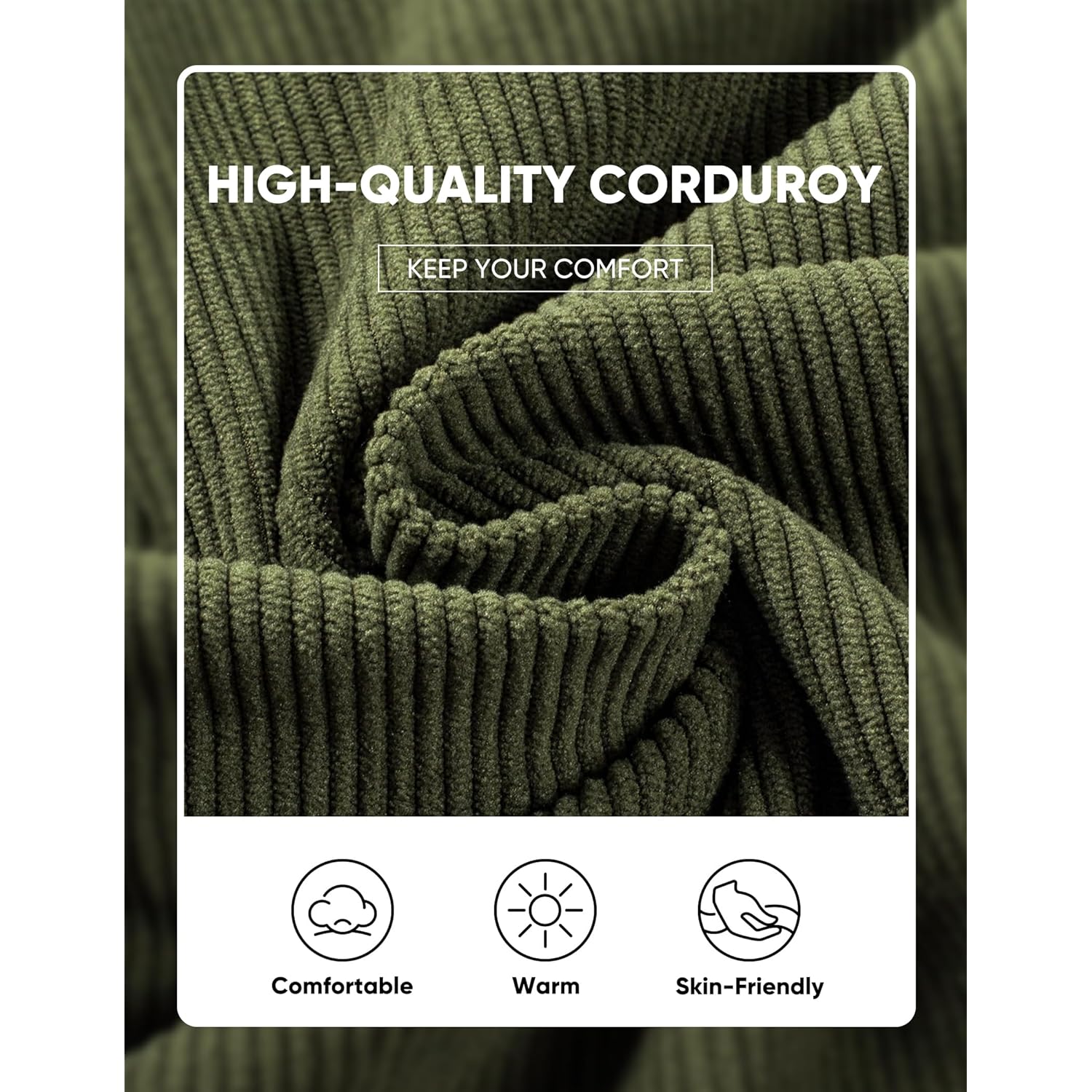 Heren hoodie Warm Corduroy sweatshirt Casual Stand Collar Quarter Fall Metal Button - Image 5