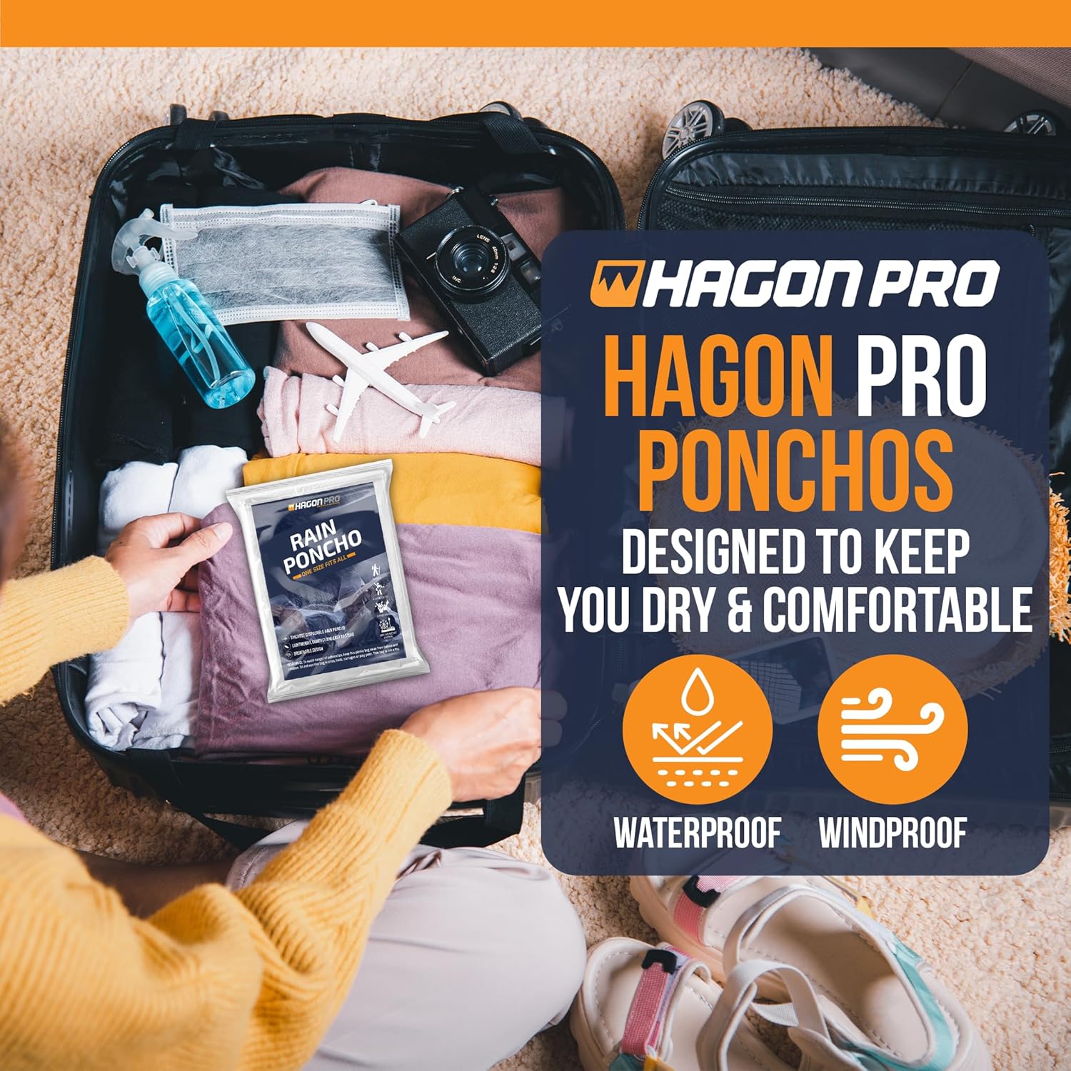 Hagon PRO Disposable regen Ponchos for Adults (5 - Image 7