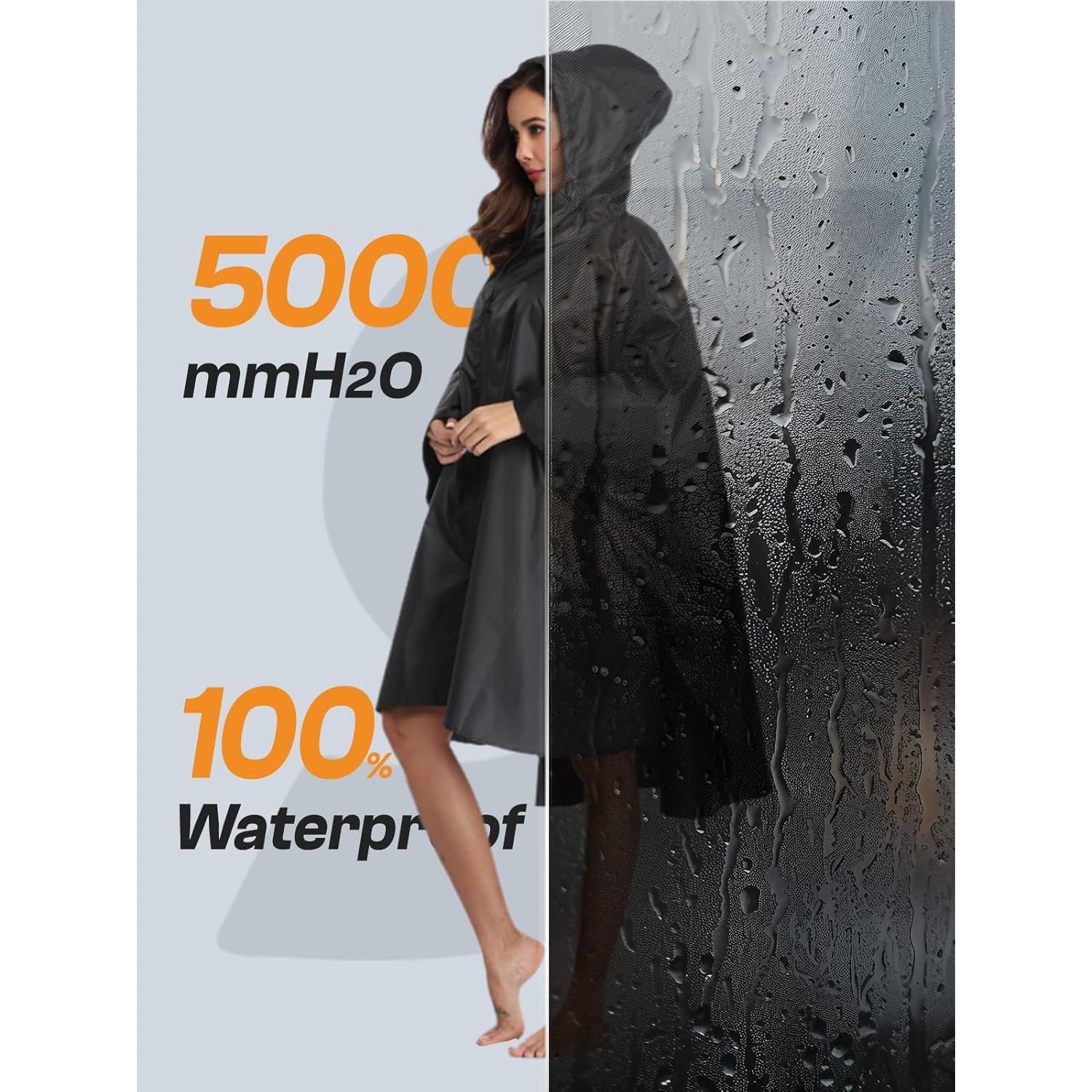 SaphiRose Unisex regen Poncho regenjas capuchon for Adults - Image 2