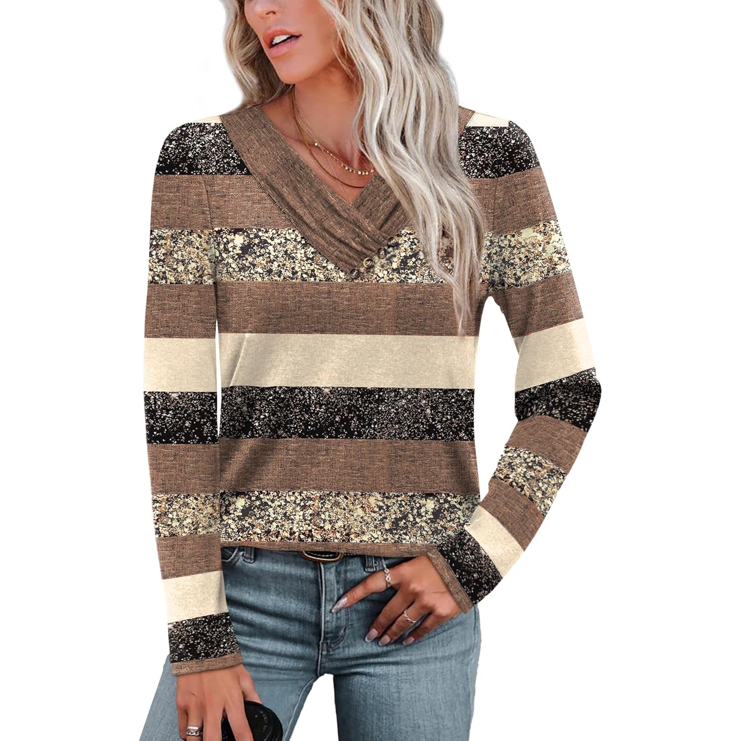 WIHOLL lange mouw shirt for Dames Fall Outfits - Image 3