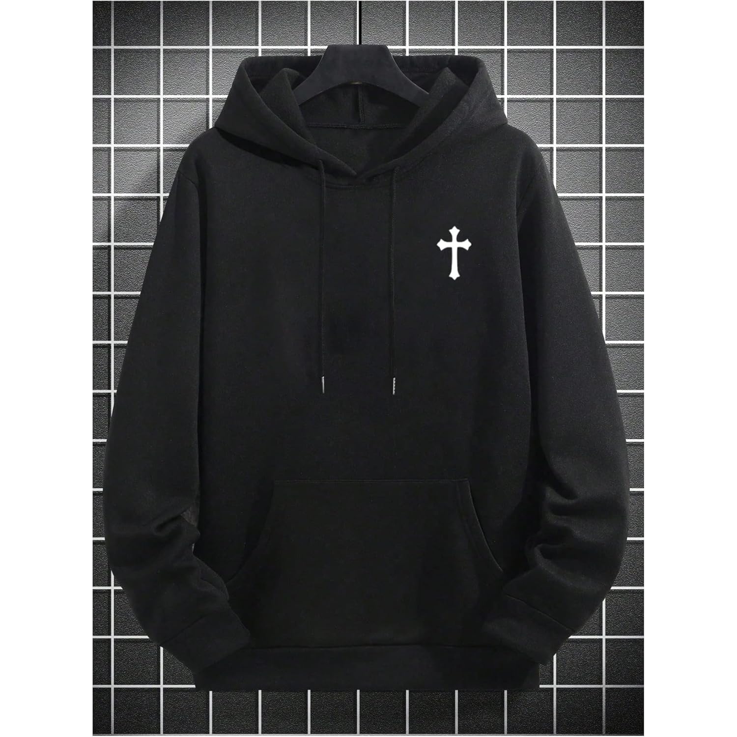 Heren hoodie Hoodies for Heren Graphic Print Drawstring Drop Shoulder Long Sleeve - Image 2