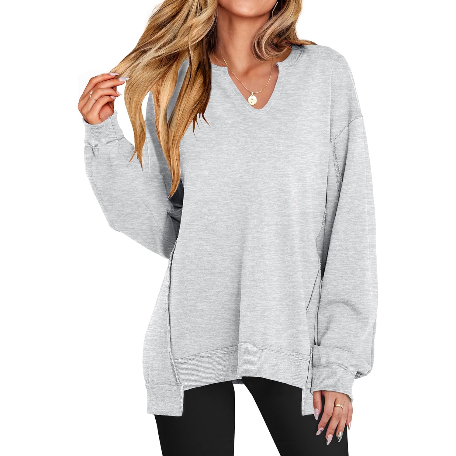 ANRABESS Dames oversized sweatshirt Long Sleeve Tunic Shirts