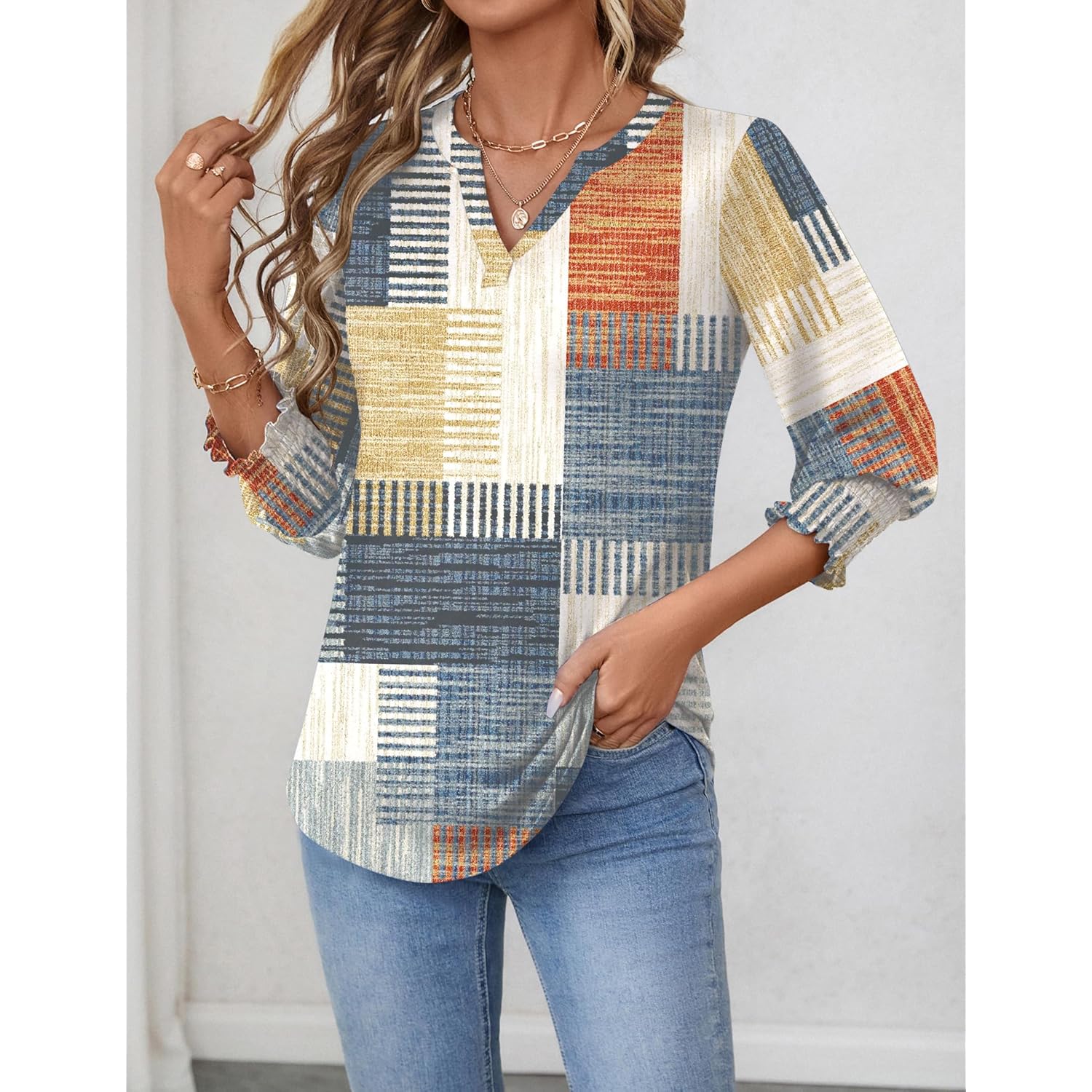 LOMON Dames 2025 Fashion top 3/4 Length Sleeve - Image 2