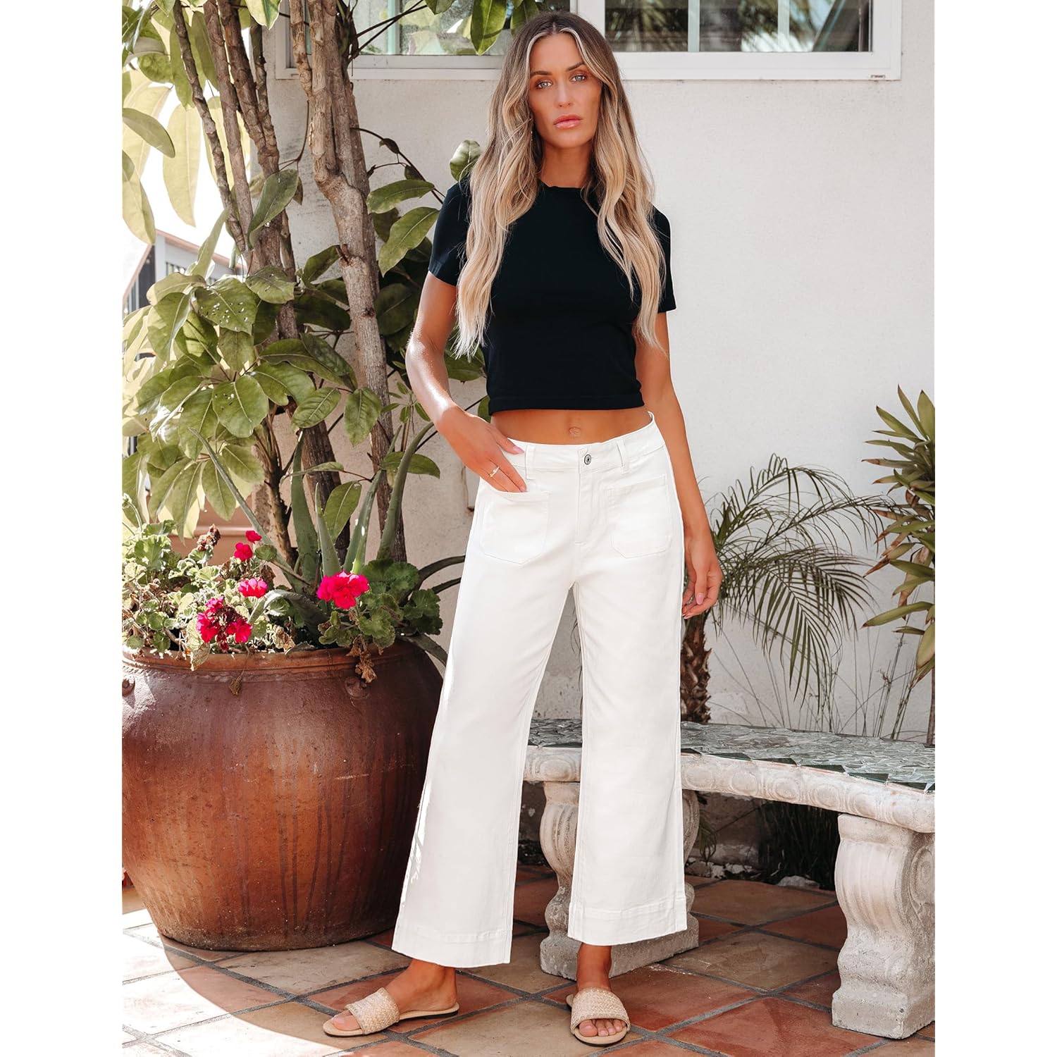 Luvamia wide leg jeans for Dames Trendy high-waist - Image 6