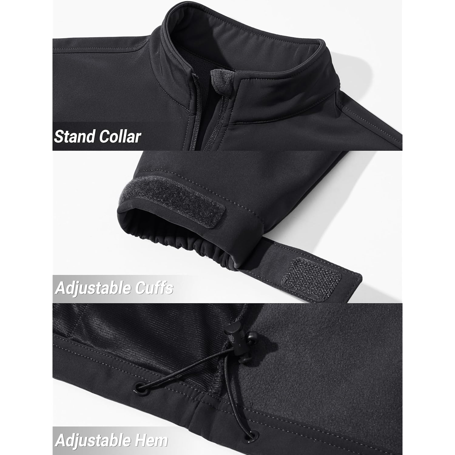 TACVASEN Heren lichtgewicht softshell jas Fleece gevoerd waterdicht - Image 6