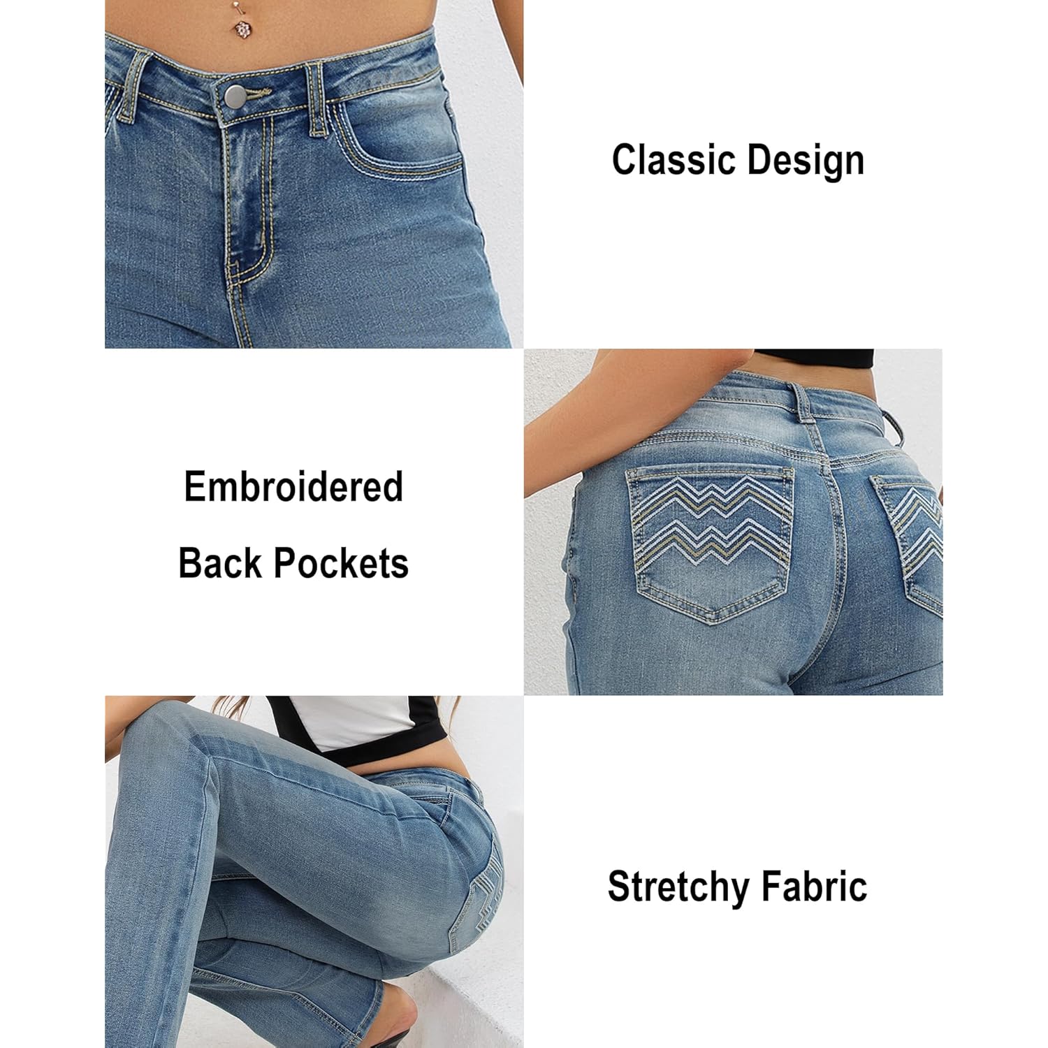 Dames jeans 90s mid-rise bootcut High stretch Boot - Image 3