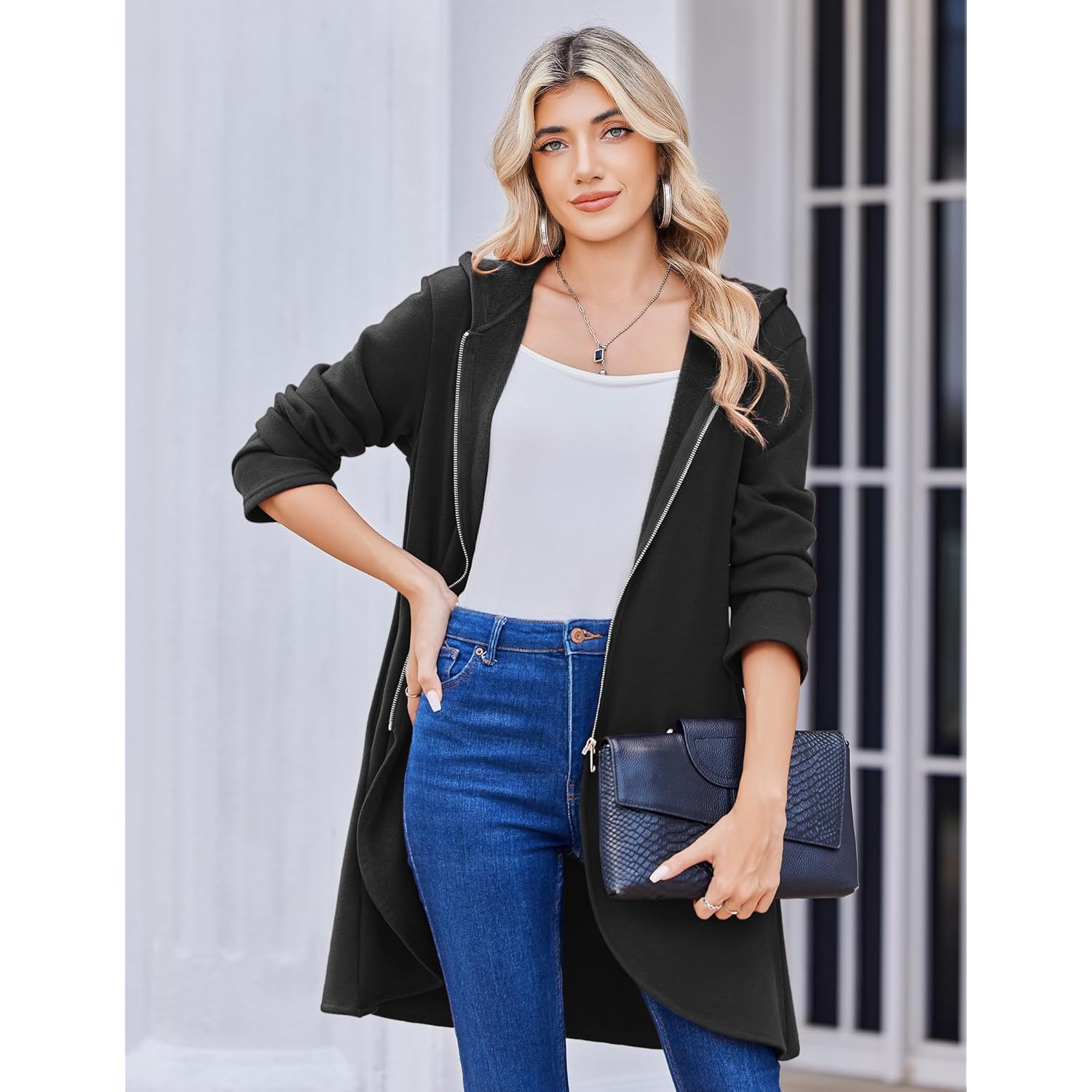 Zeagoo Dames Fall Jacket 2025 rits hoodie Long - Image 2