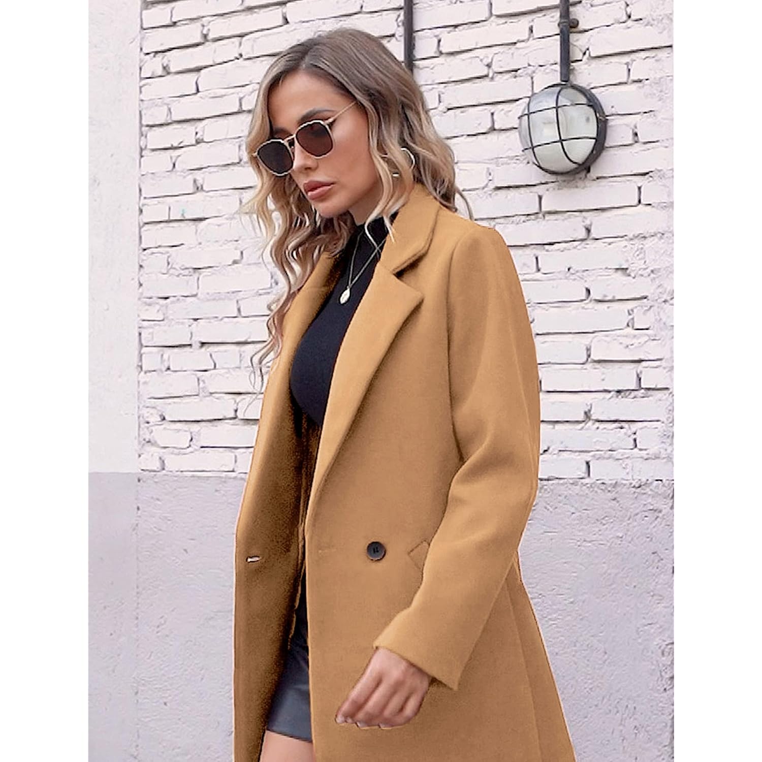 Hooever Dames Winter wol mantel Casual Notch Lapel - Image 5