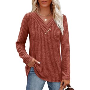 SAMPEEL Sweaters for Dames lange mouw shirt V