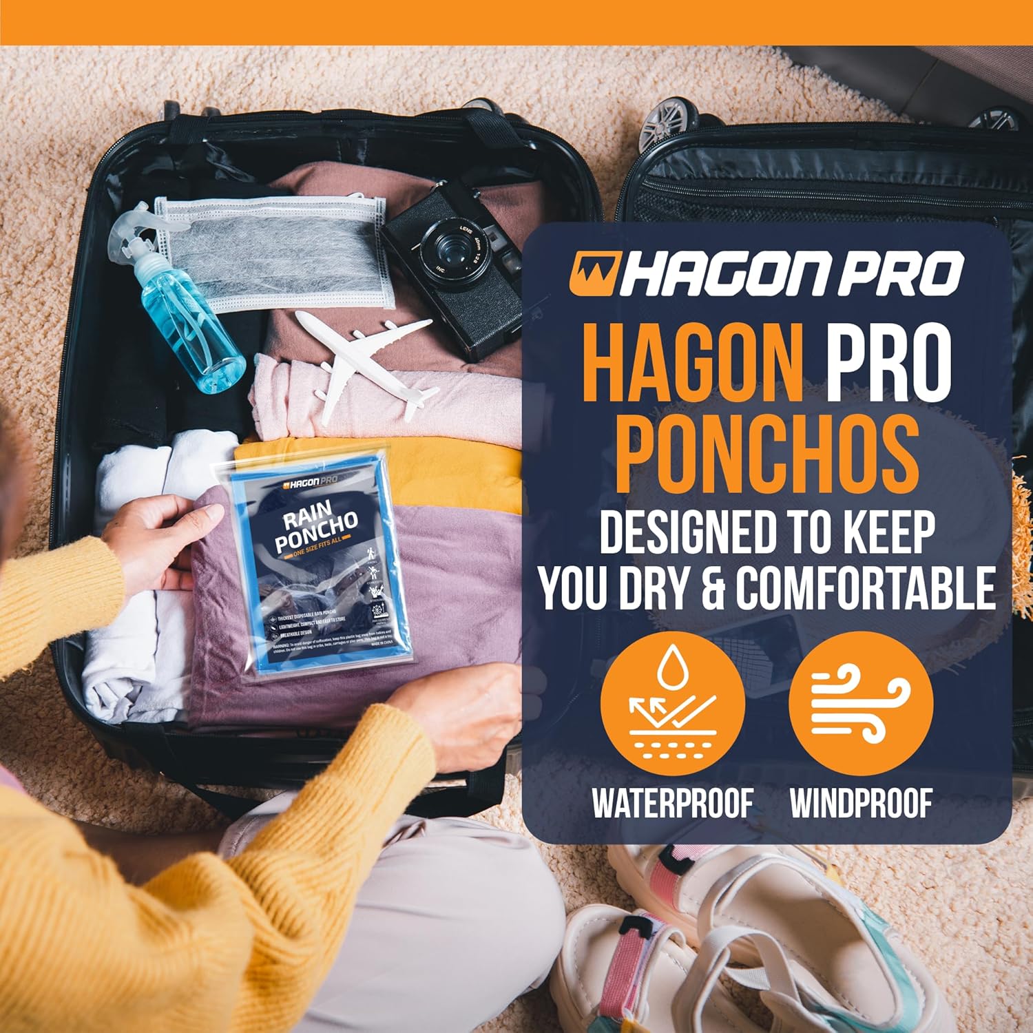Hagon PRO Disposable regen Ponchos for Adults (5 - Image 6