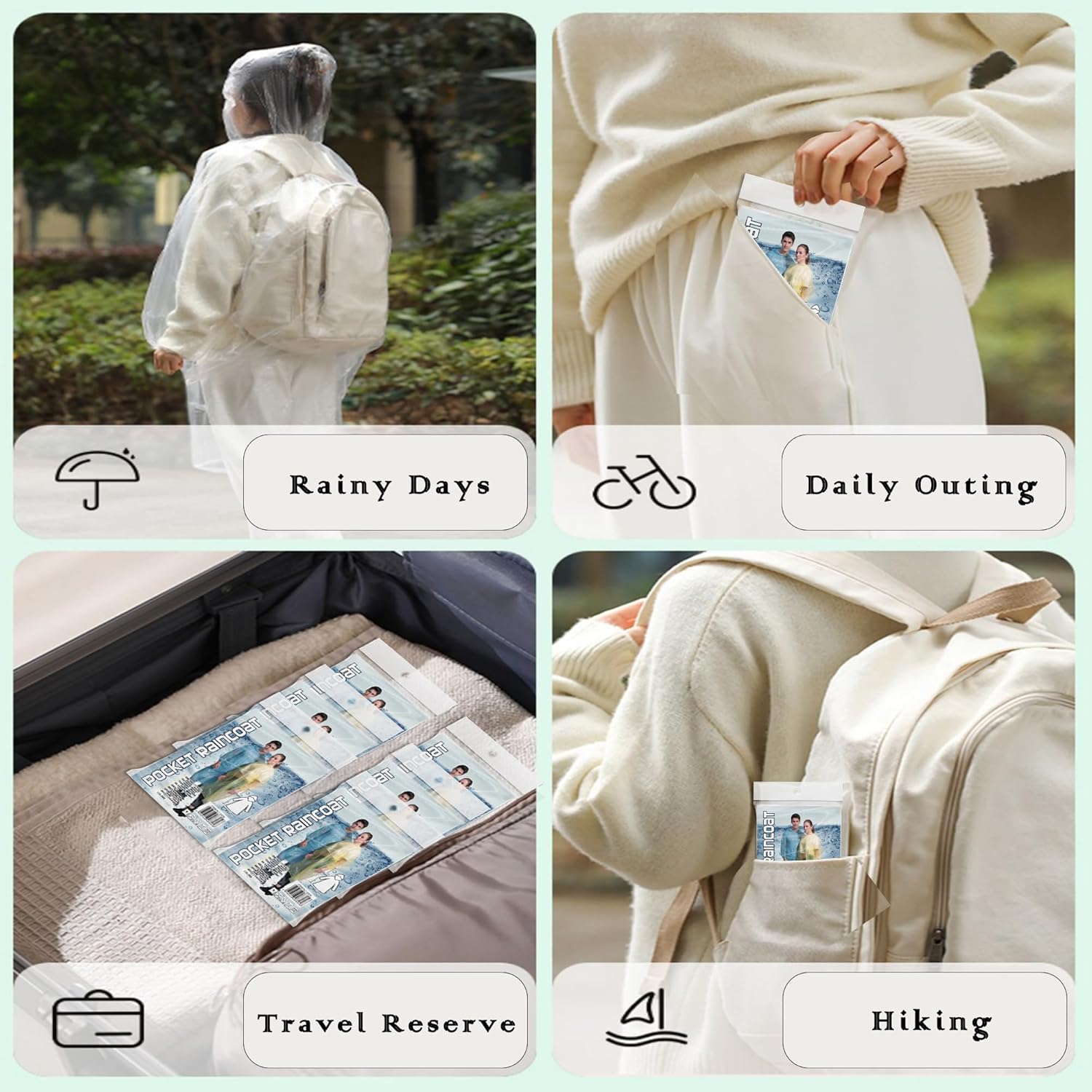 10 Pack Disposable regen Ponchos for Adults, Card-Sized - Image 4