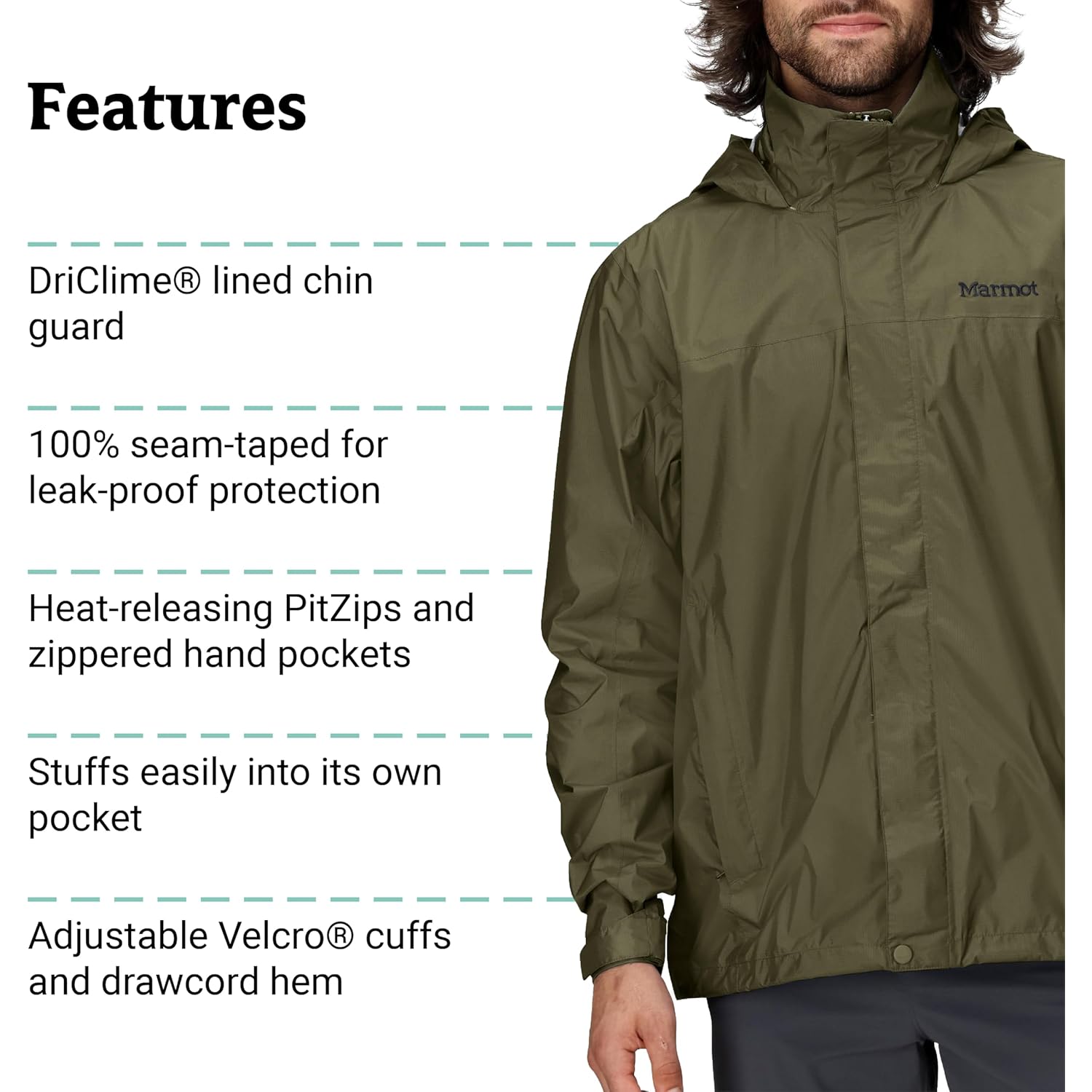 MARMOT Heren PreCip Eco lichtgewicht & waterdicht regen - Image 5