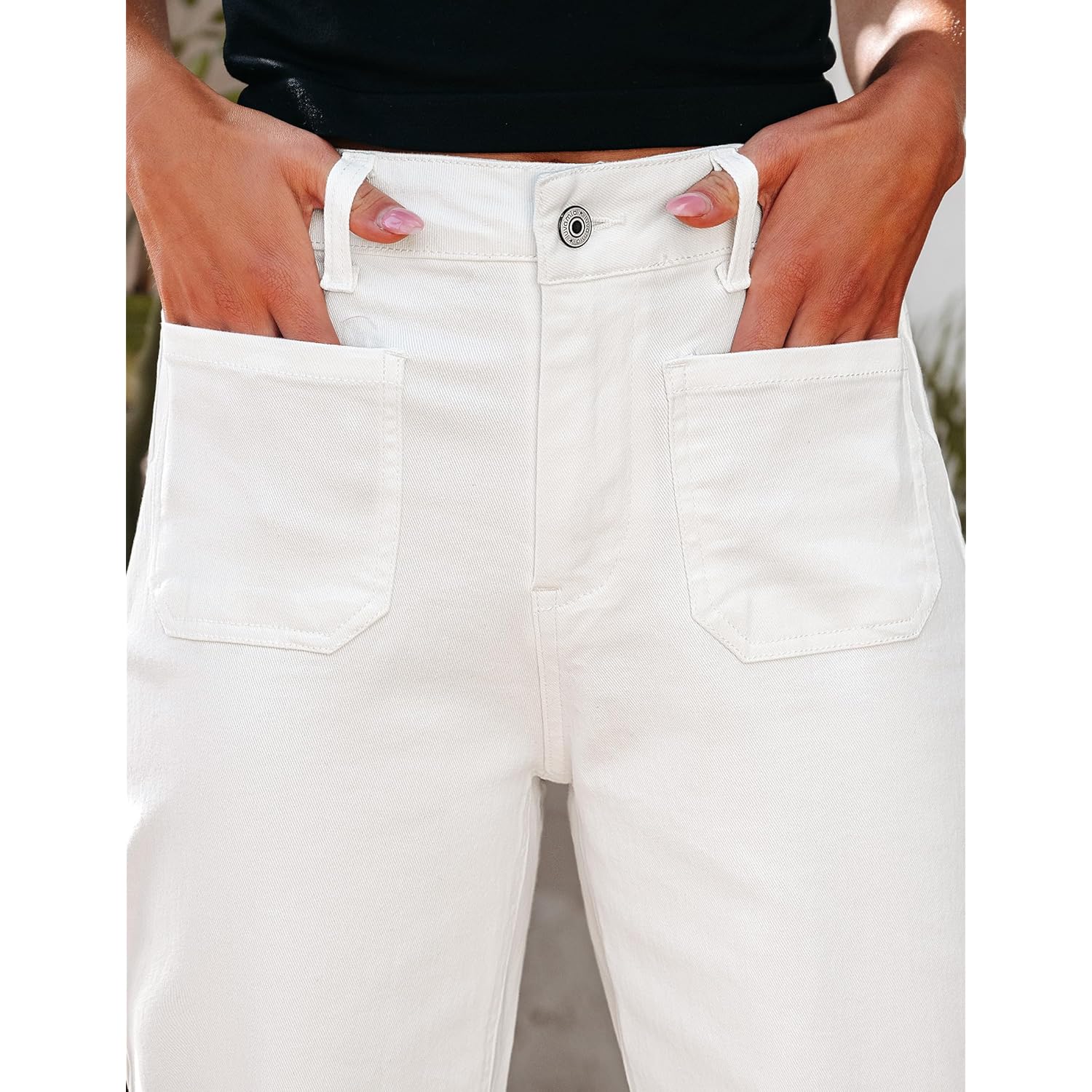 Luvamia wide leg jeans for Dames Trendy high-waist - Image 5