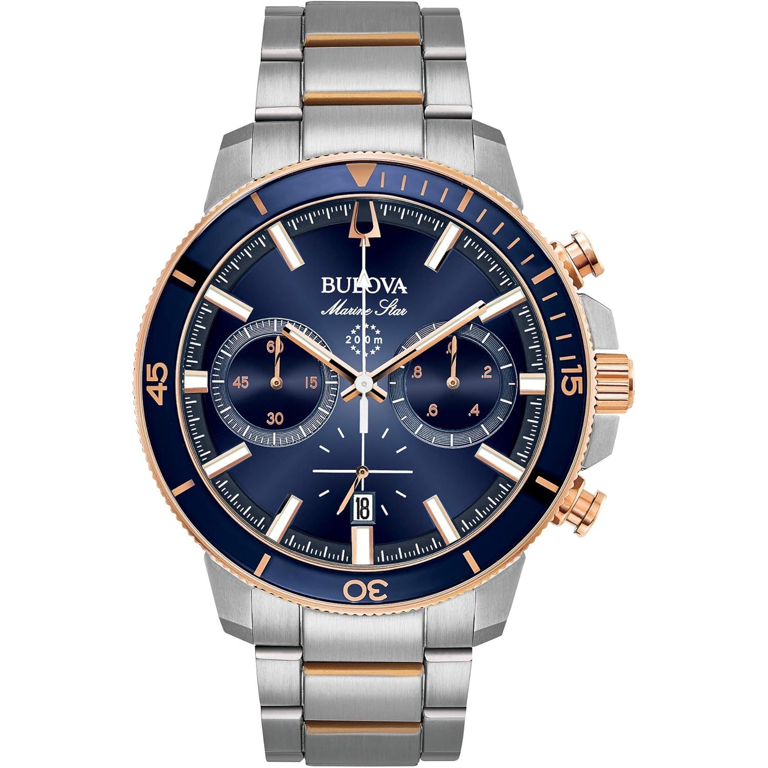 Bulova heren marine star series c two-tone rose