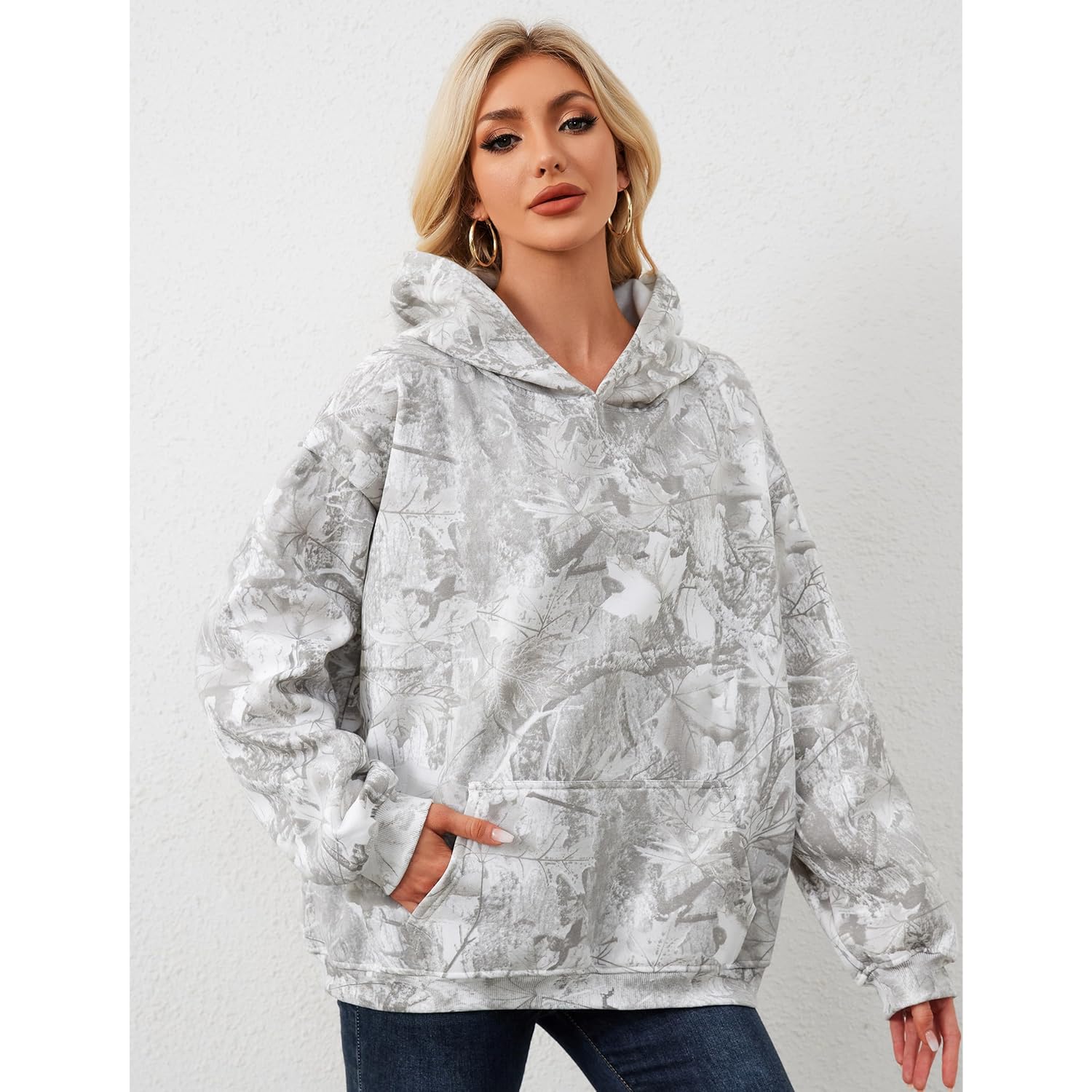 Camo hoodie For Dames oversized Long Sleeve Drop - Image 4