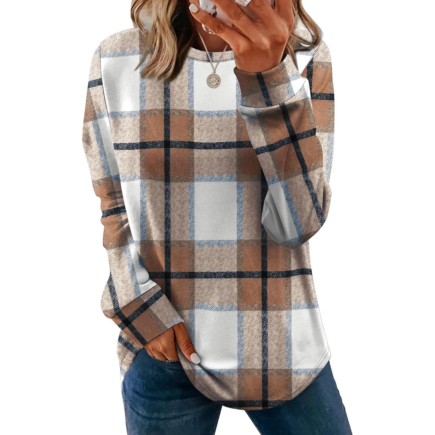 WIHOLL sweatshirt for Dames Crewneck Long Sleeve Shirts