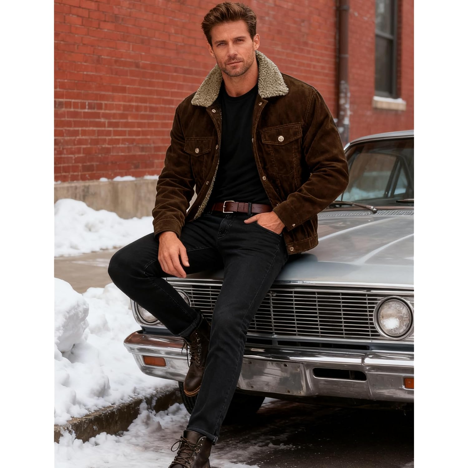 MAGCOMSEN Heren Corduroy jas Winter Sherpa gevoerd Warm - Image 3