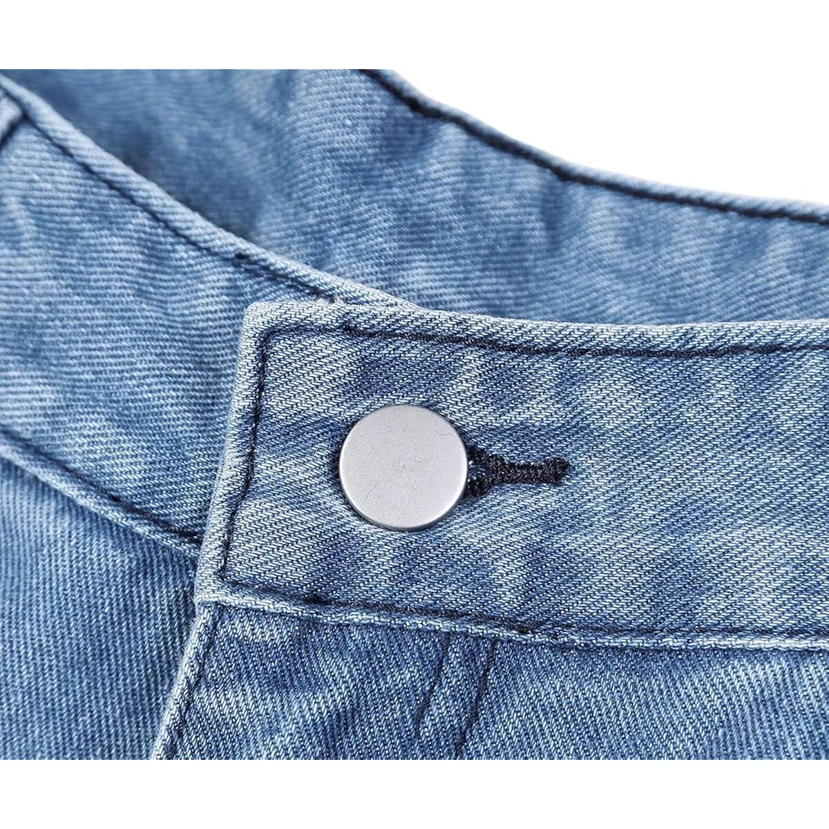 EMMIOL Dames 2025 wide leg jeans Distress Mid - Image 3