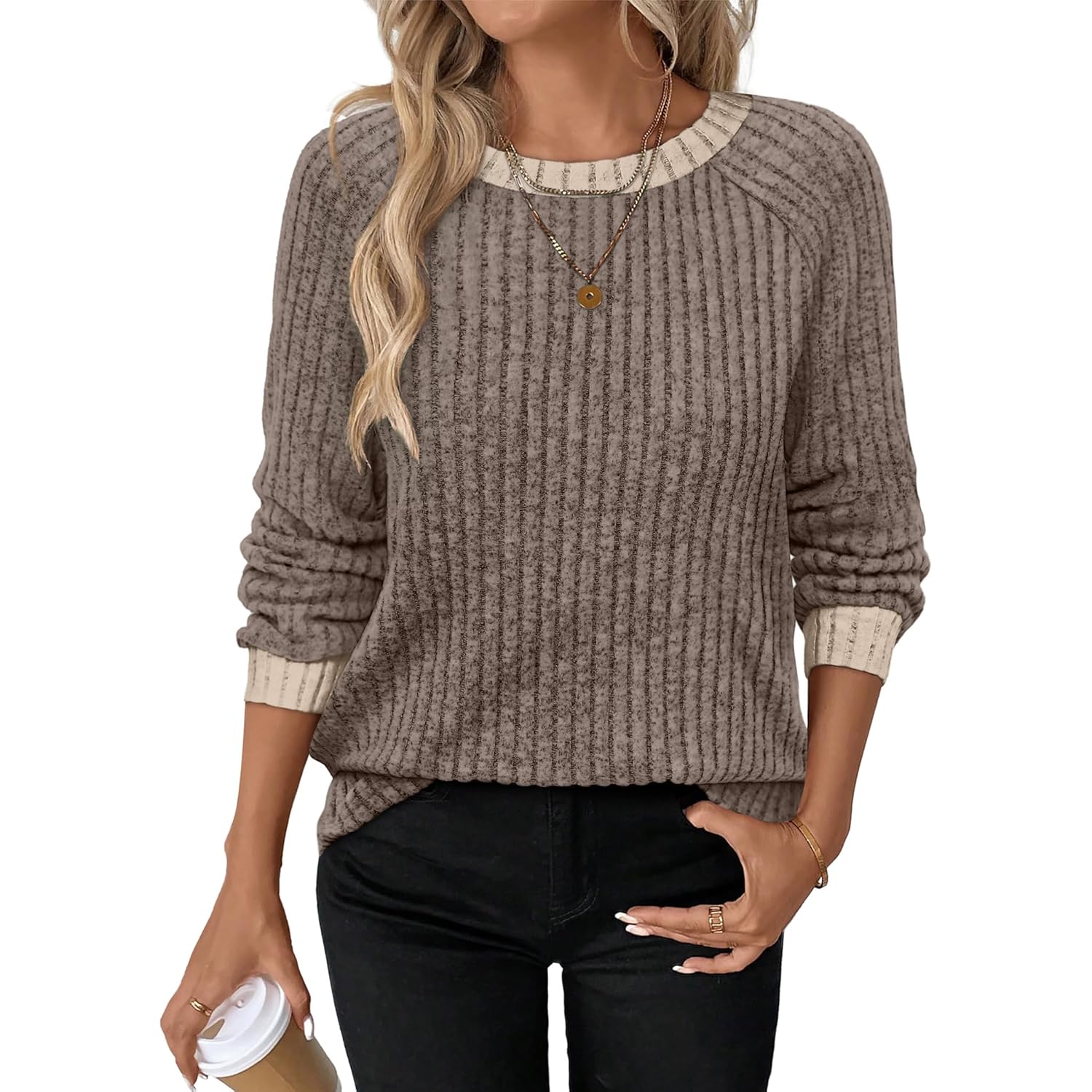 WIHOLL lange mouw shirt for Dames Lightweight Sweaters - Image 2