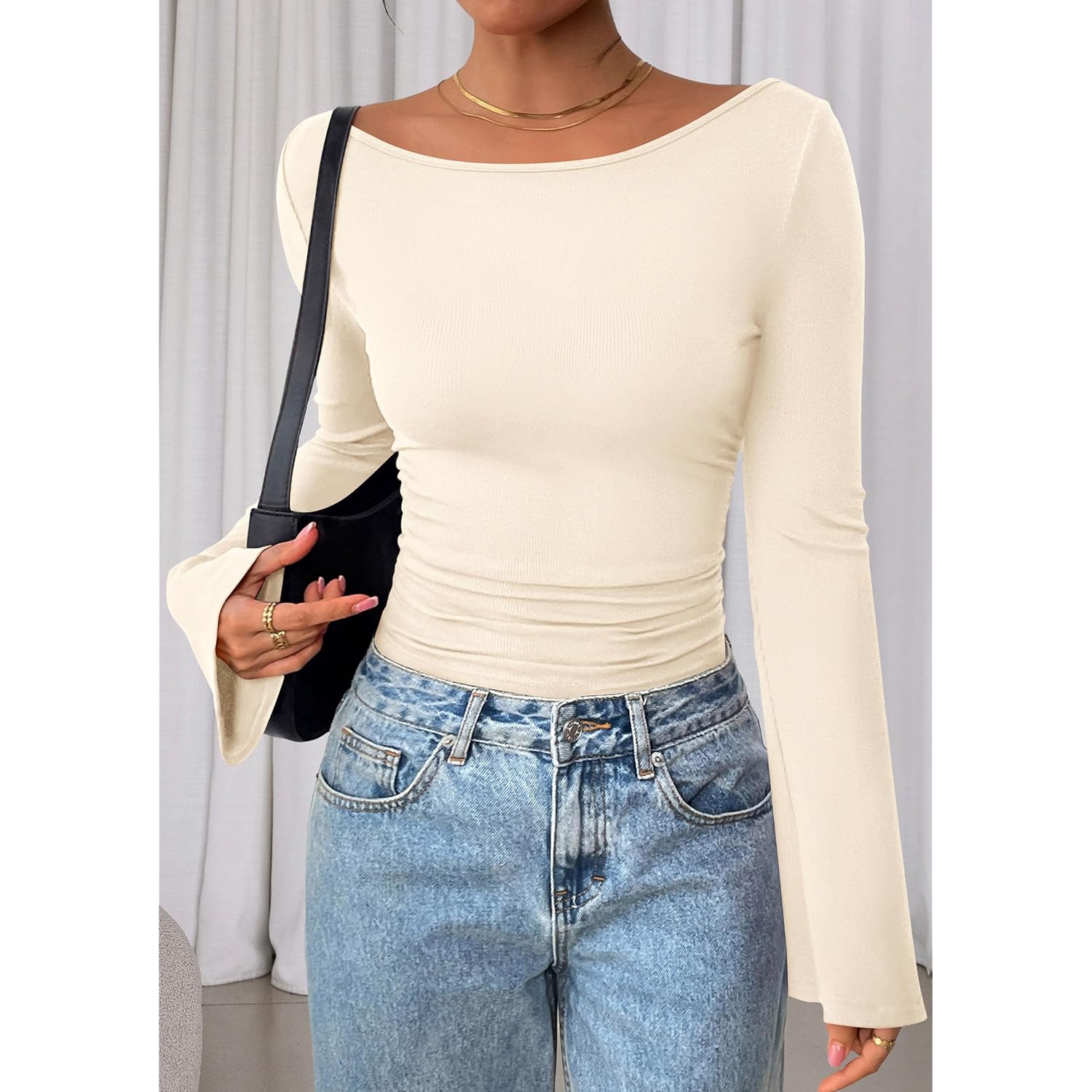 PRETTYGARDEN Dames lange mouw shirt 2025 Fall Crop - Image 4