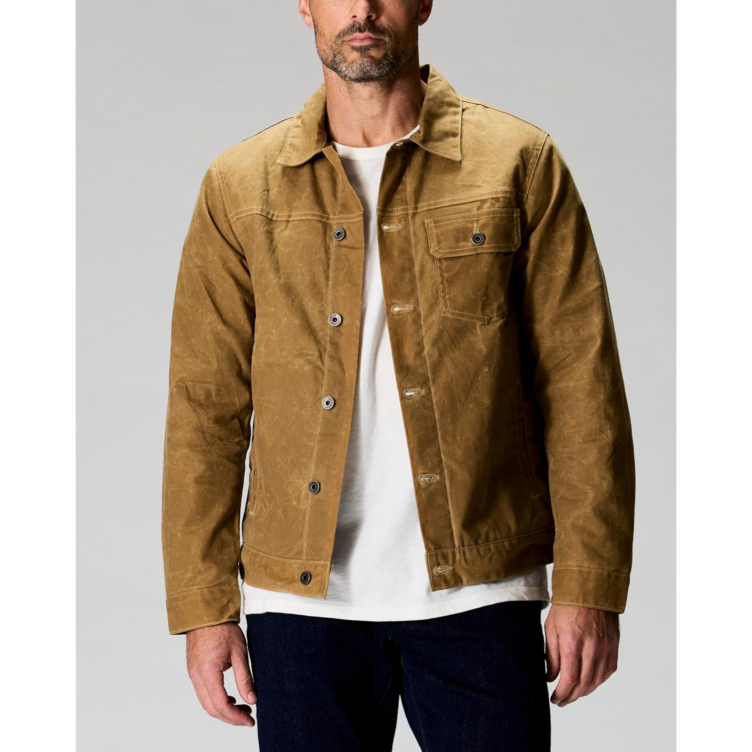 Huckberry Flint and Tinder Heren Flannel-gevoerd Waxed Trucker - Image 5