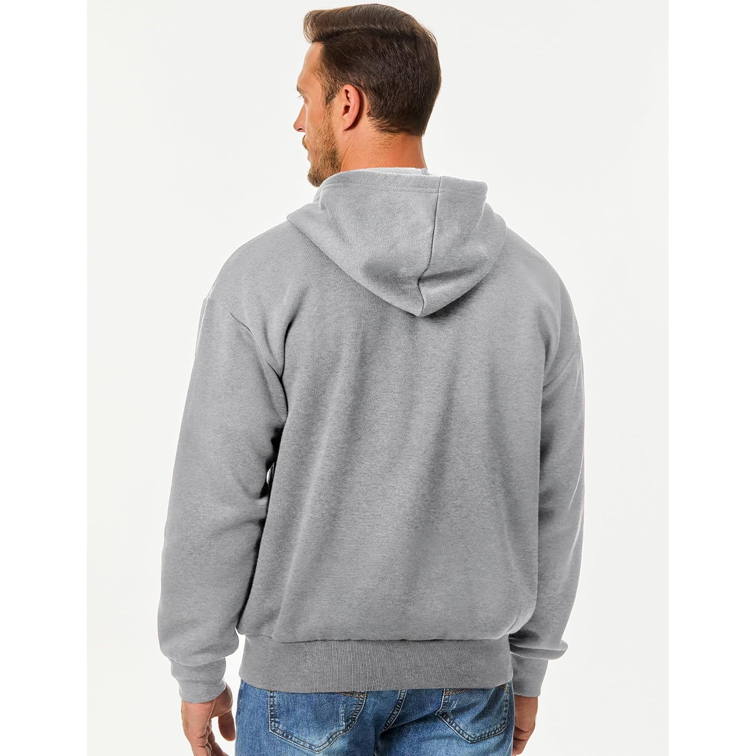 Heren hoodie zip Casual Cotton Hooded fleece Drawstring Hoodies pullover sweatshirt Casual - Image 4