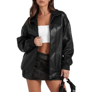 Sampeel Leather jas Dames Faux oversized Motorcycle bomber
