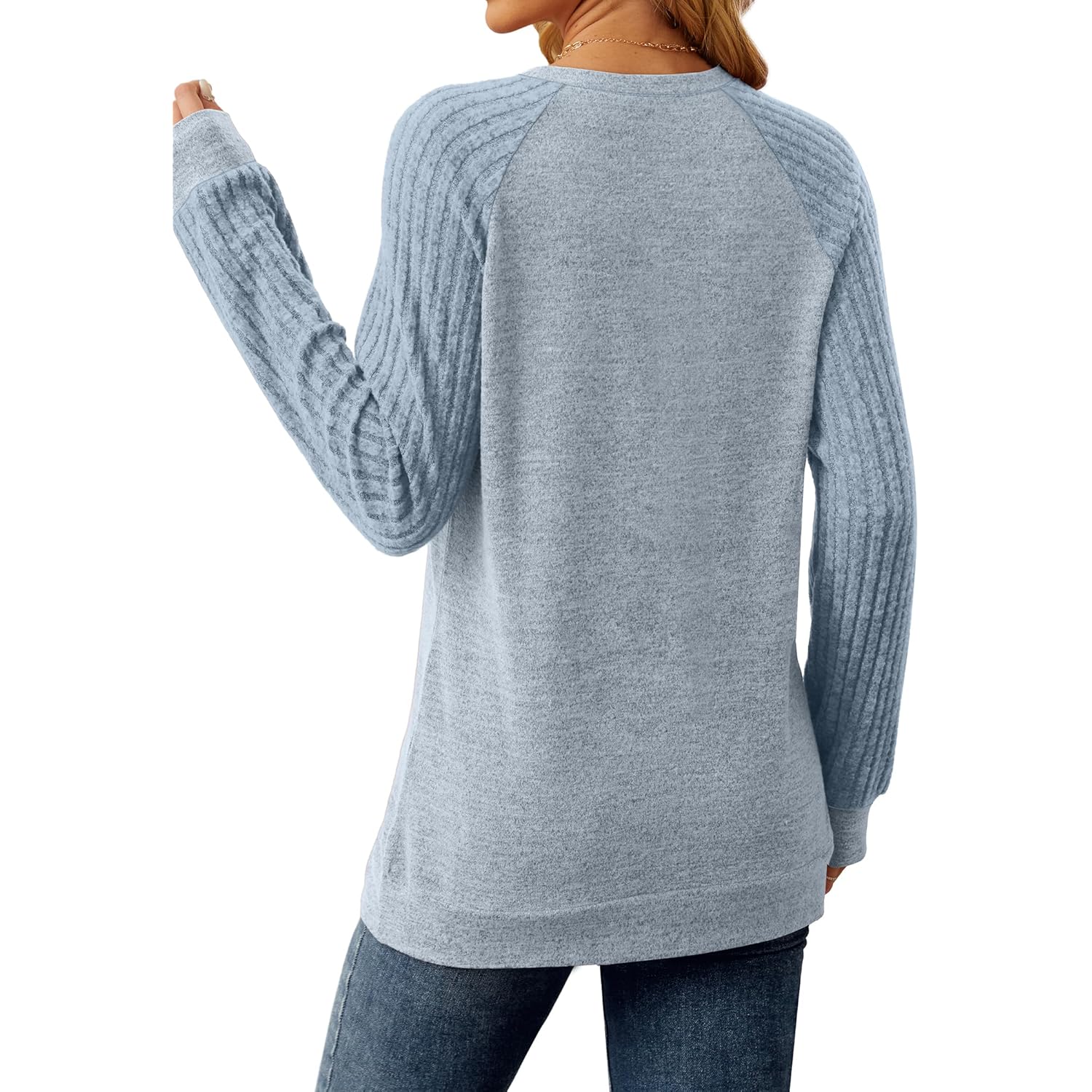 Saloogoe Tunic sweatshirt for Dames Crewneck lichtgewicht Sweaters - Image 4