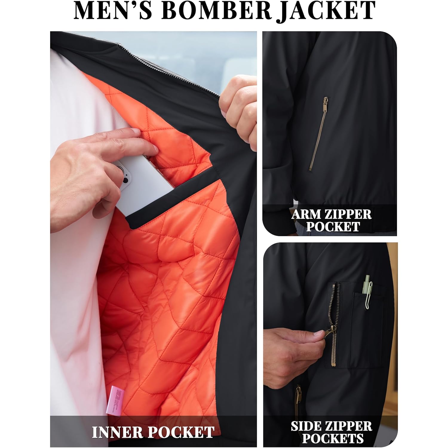 TACVASEN Heren jassen-bomber jas Fall Winter Warm Windbreaker - Image 5