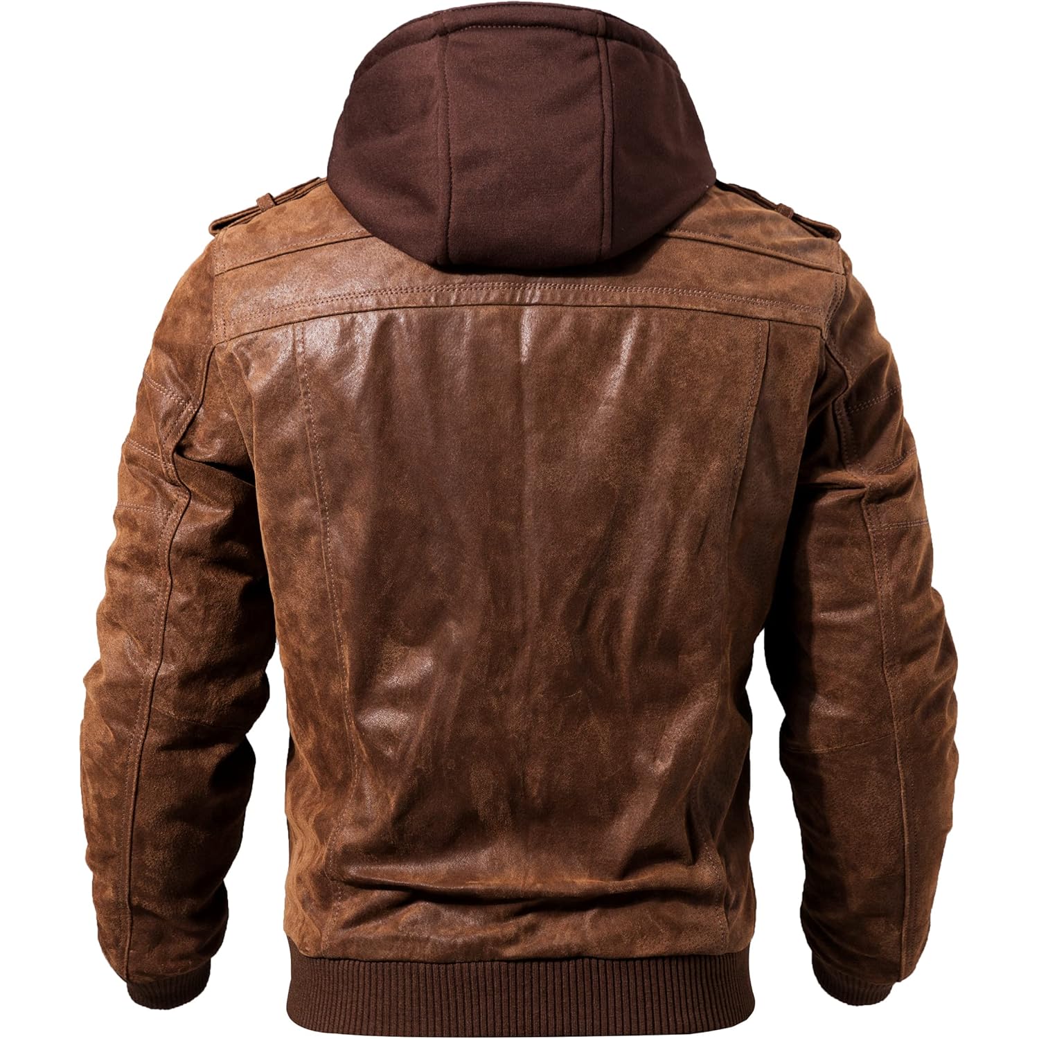 FLAVOR Heren bruin Leather Motorcycle jas with Removable - Image 2