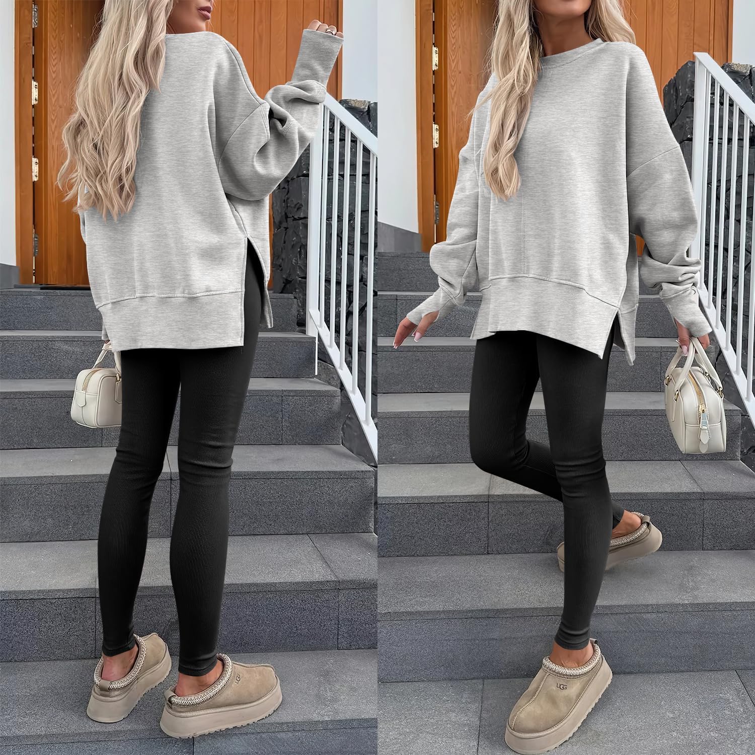 ANRABESS Dames oversized sweatshirt Thumbhole Long Sleeve hoodie - Image 6