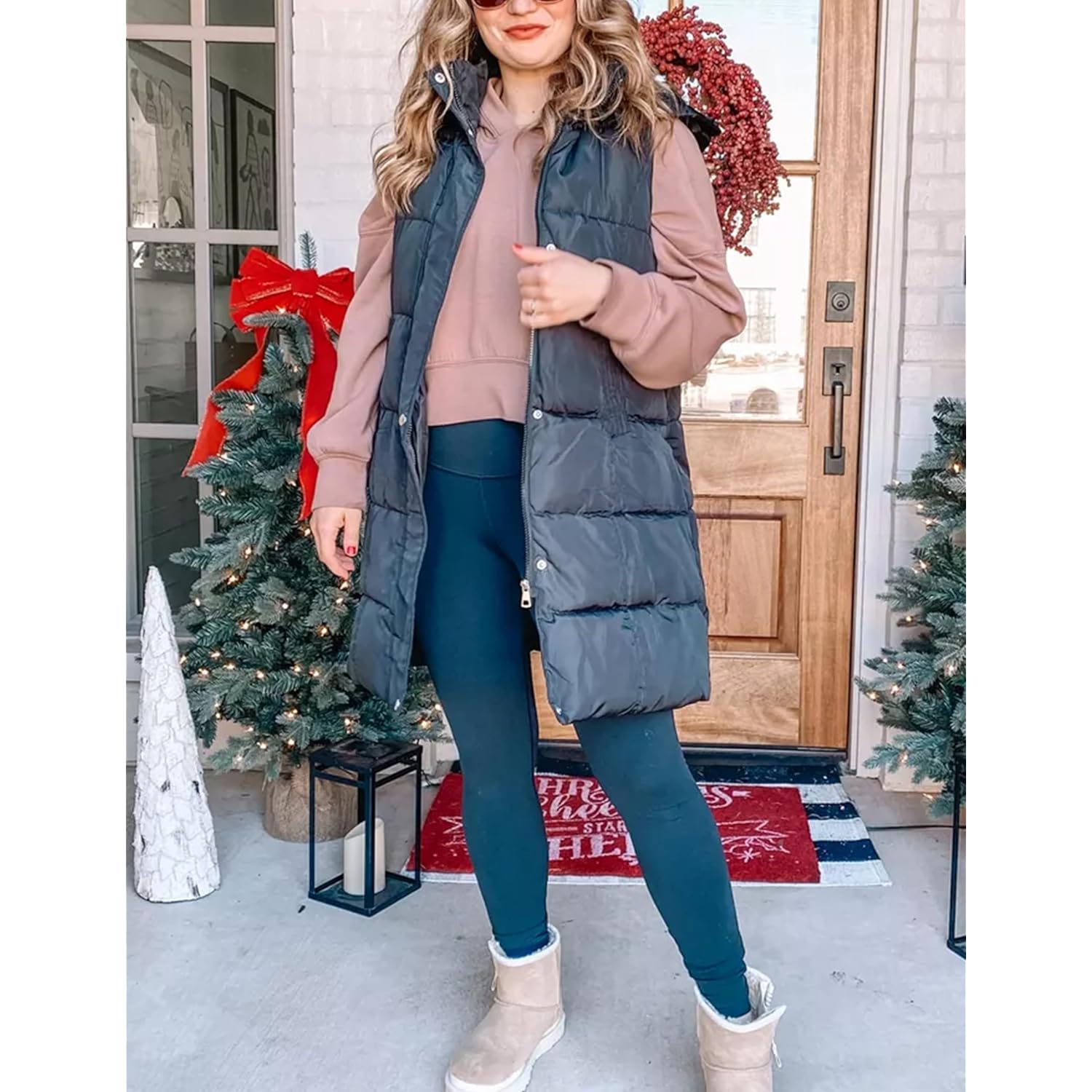 Tanming Dames lang puffer bodywarmer Casual Sleeveless Puffy - Image 2